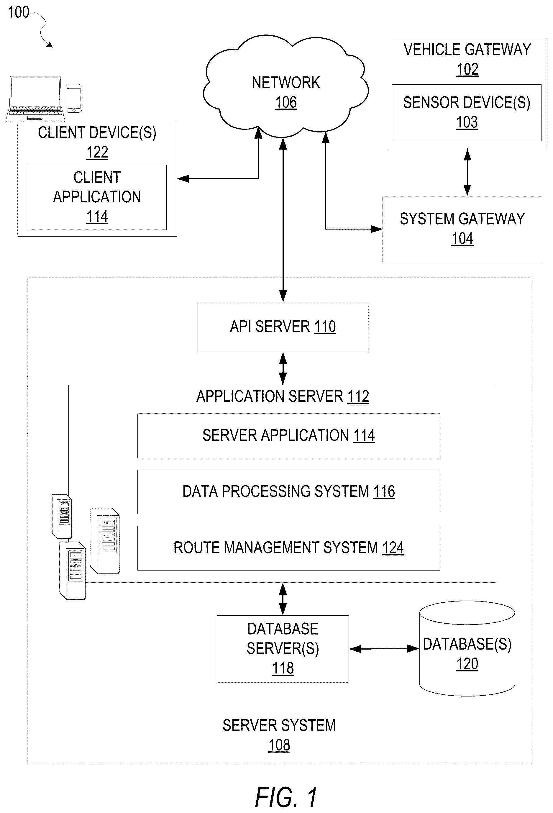 Patent US12613103 Figure 1 – Vehicle diagnostic aware route planning system