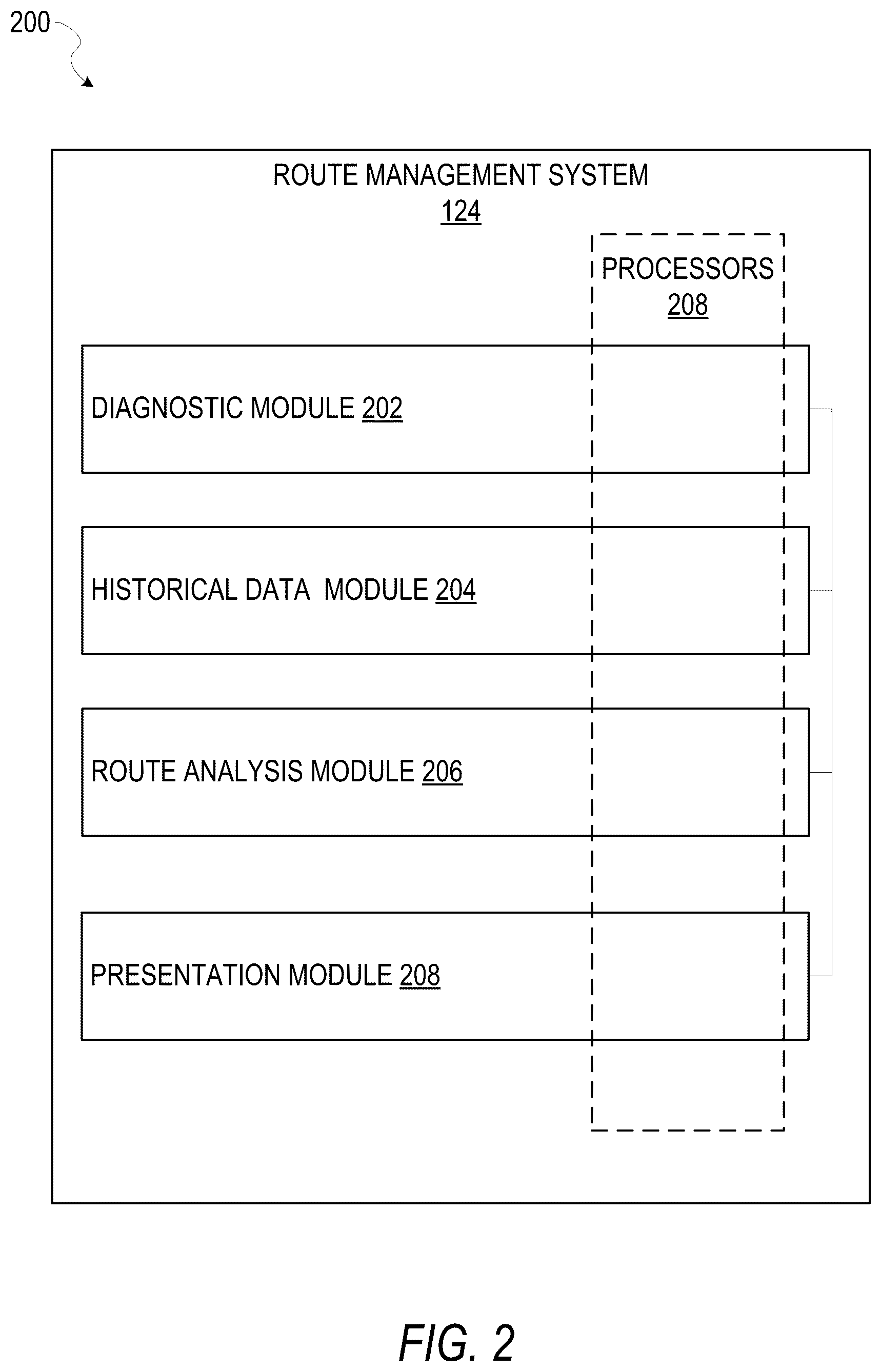 Patent US12613103 Figure 2 – Vehicle diagnostic aware route planning system