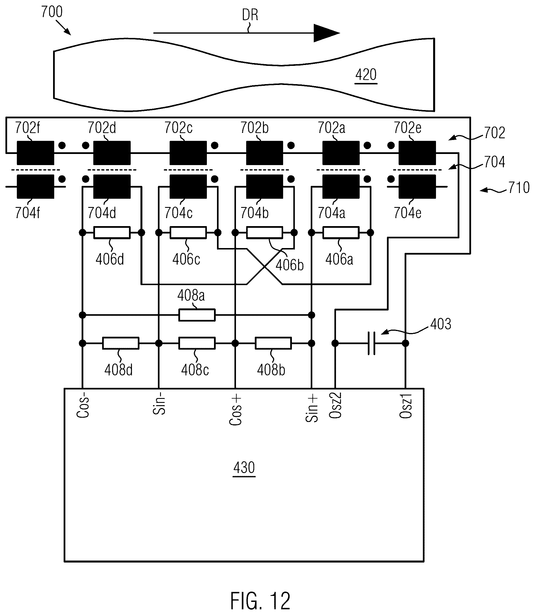 Patent US12613111 Figure 9 – Detection device for a position sensor and detection system comprising such a detection device