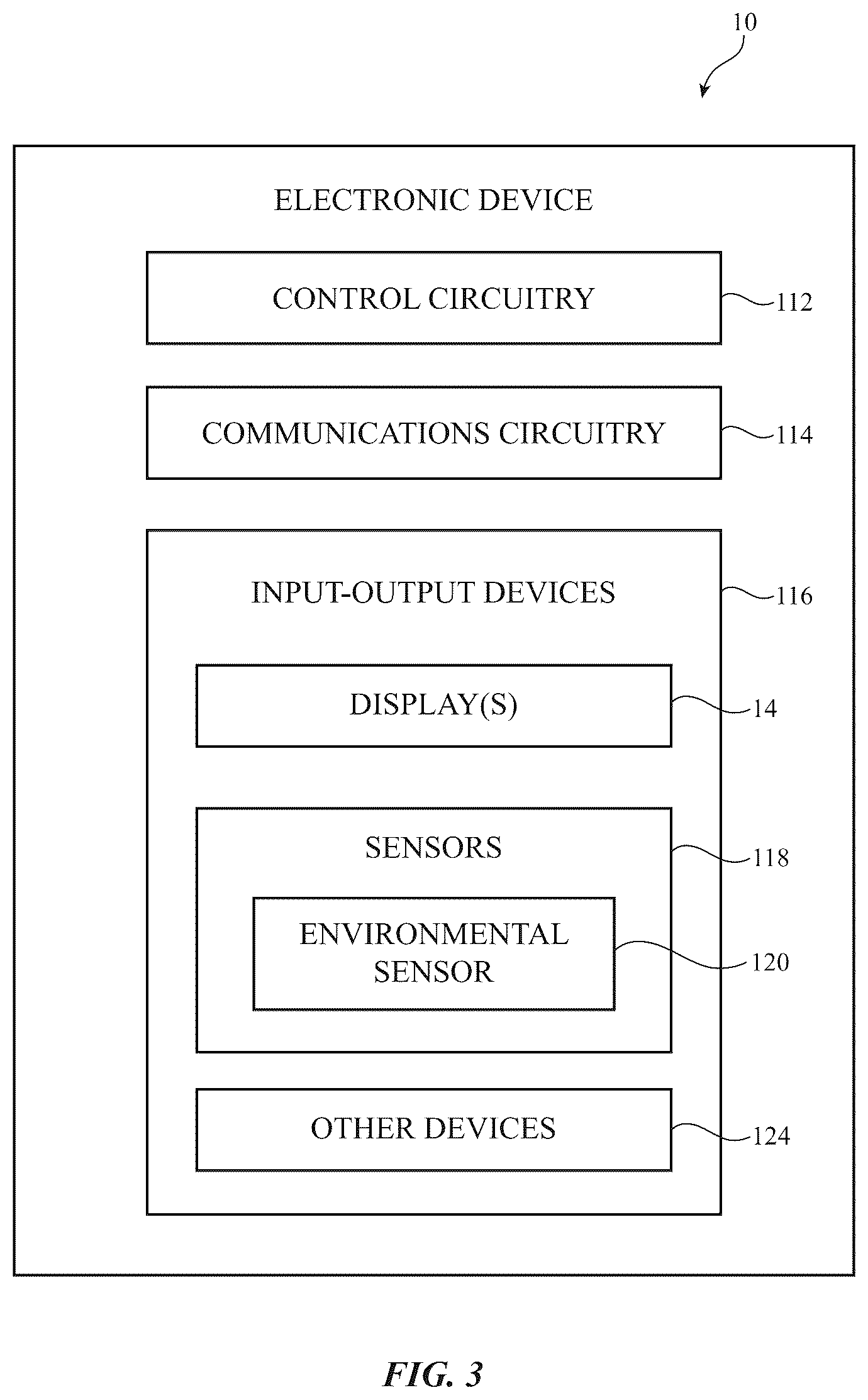 Patent US12613116 Figure 3 – Electronic devices with multi-function environmental sensors