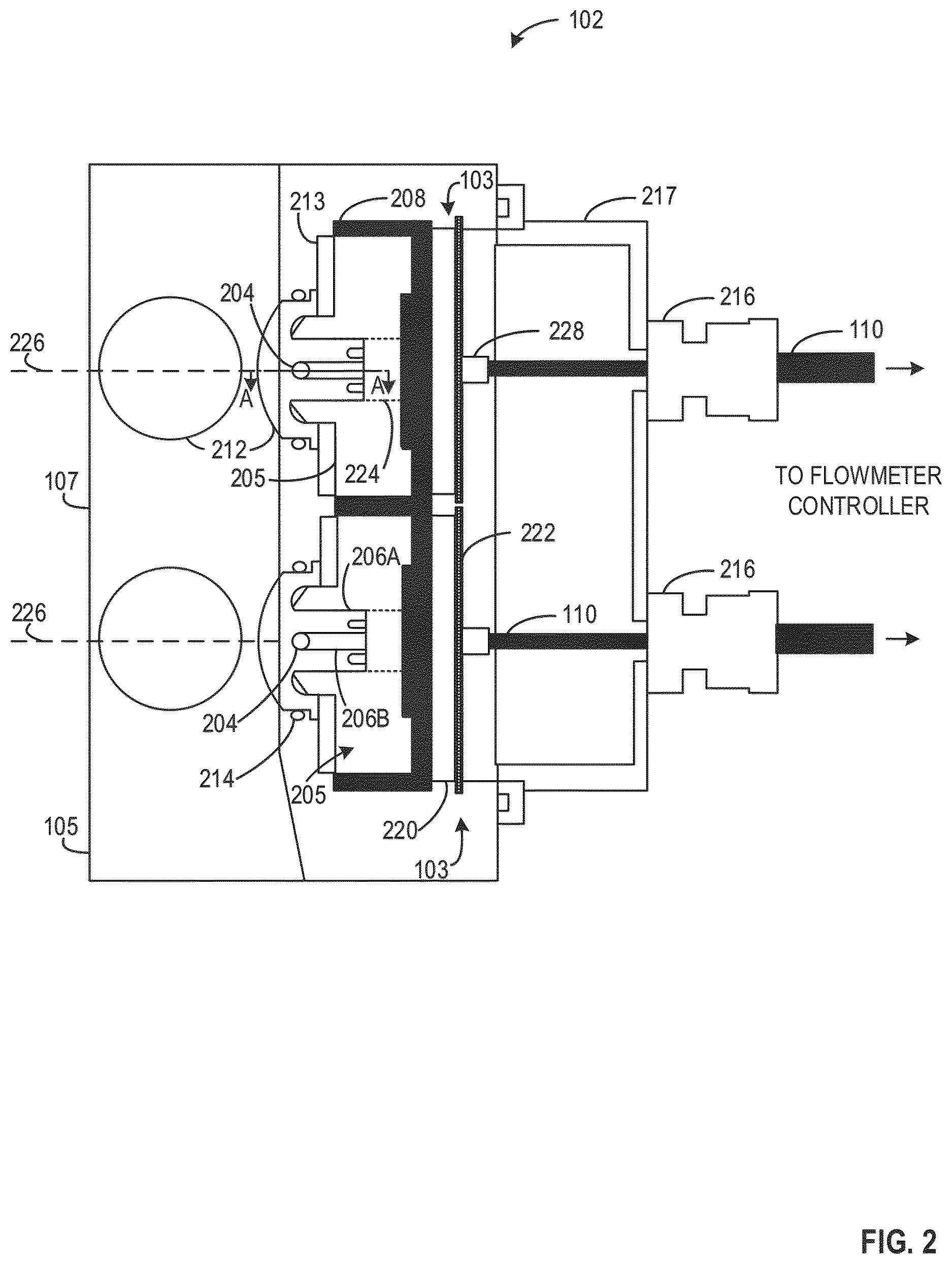 Patent US12613117 Figure 2 – Multiphase flowmeter aperture antenna transmission and pressure retention