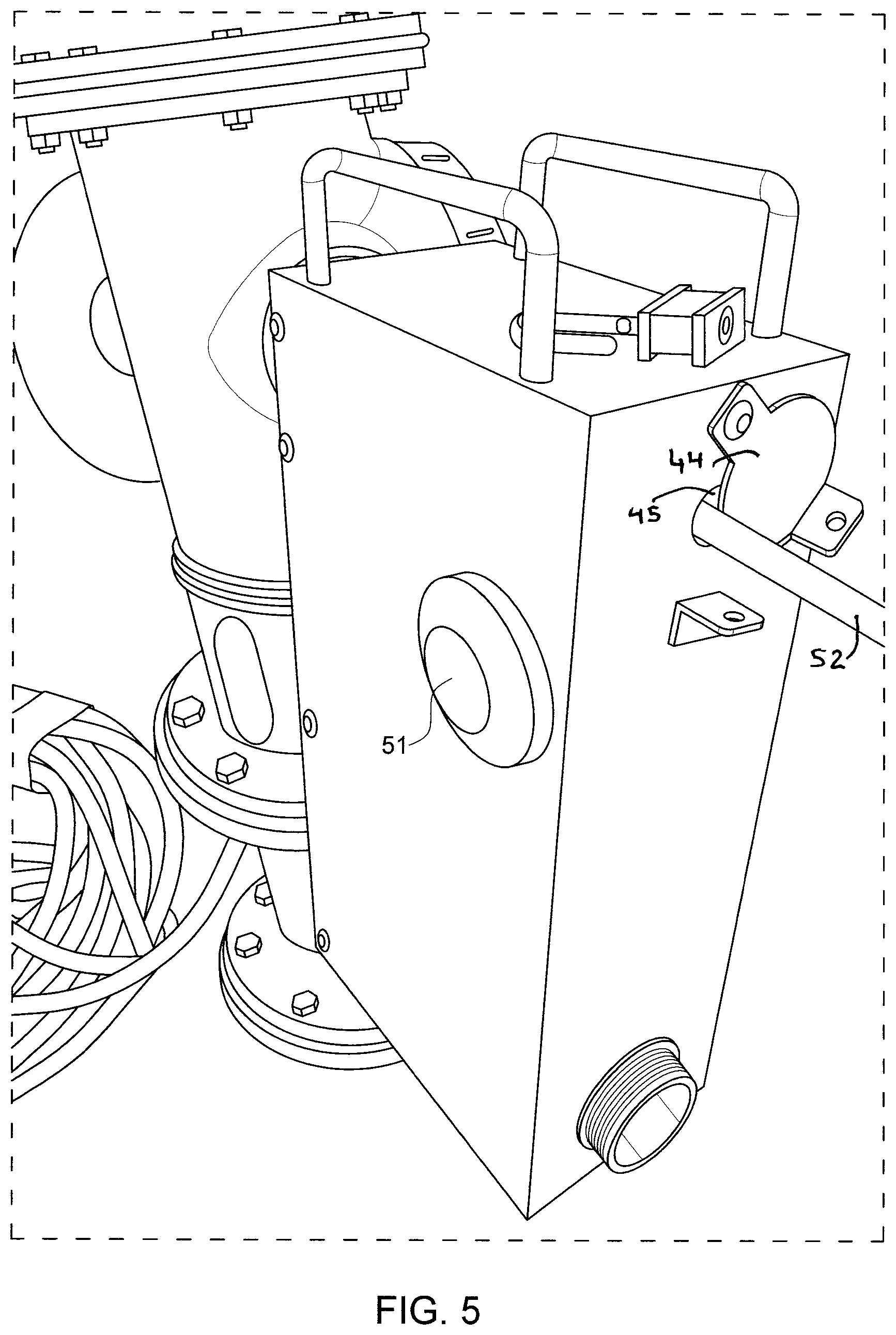 Patent US12613121 Figure 5 – Securement system for wireless water meter connected to hydrant