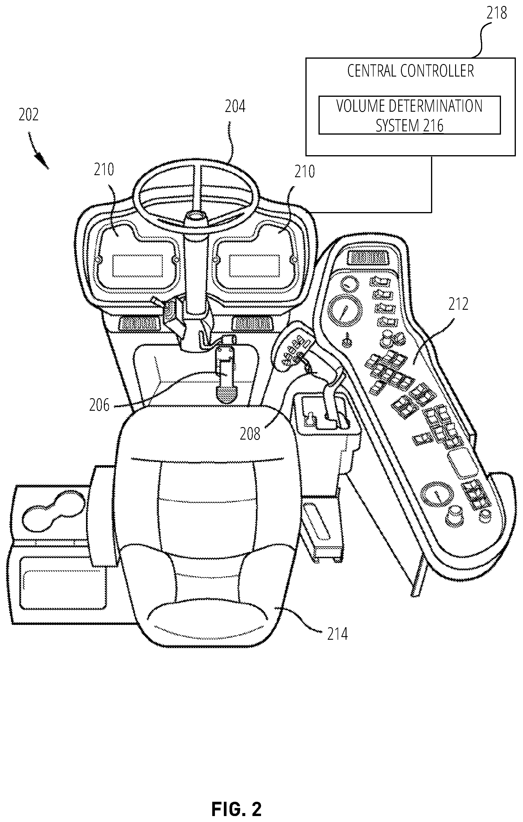 Patent US12613123 Figure 3 – Volume determination system, a vehicle having a volume determination system, and methods of operating such a vehicle