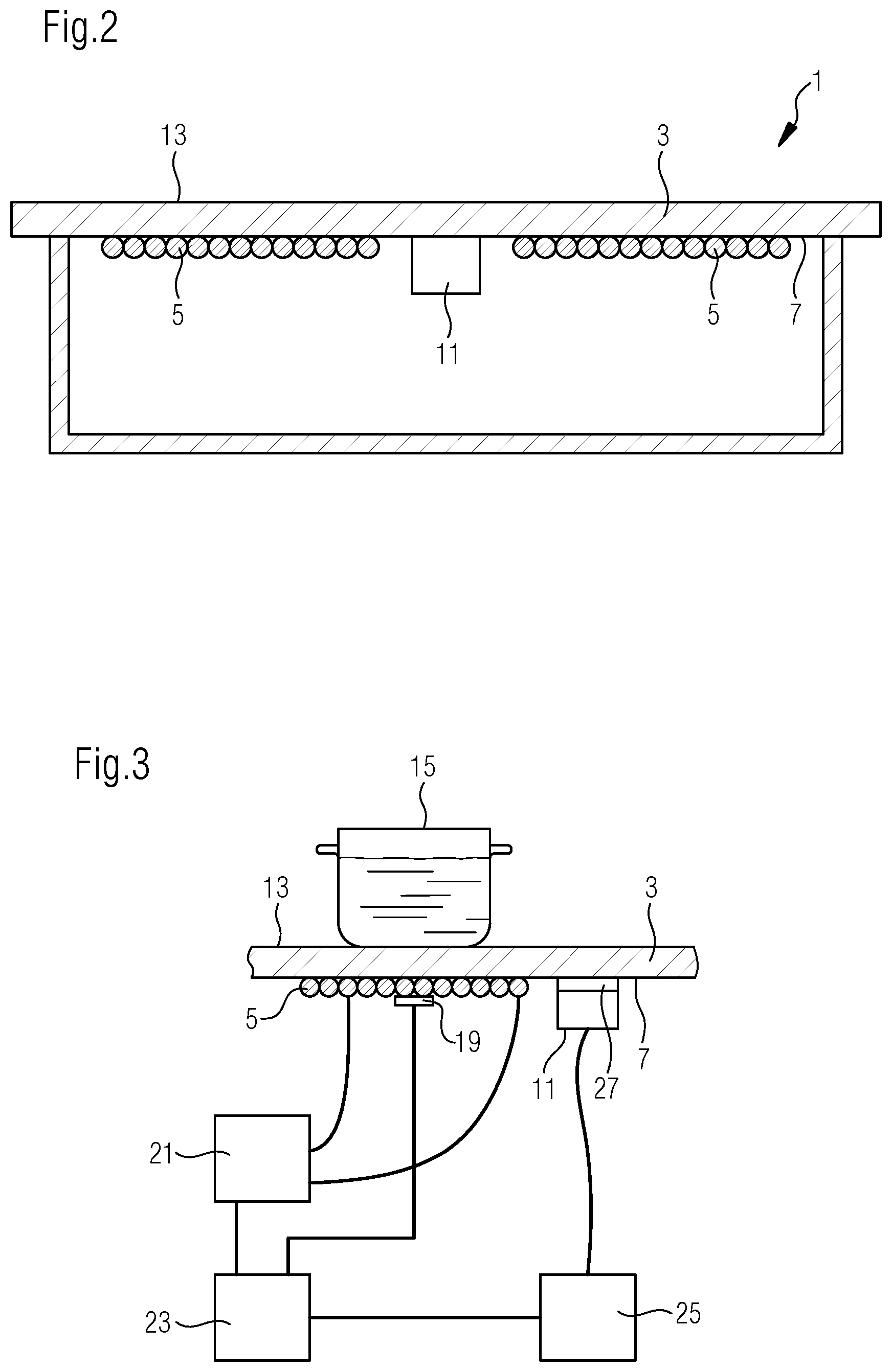 Patent US12613125 Figure 2 – Sensor means or module for determining a displacement or deflection or bending, household appliance and method for determining the weight of an item