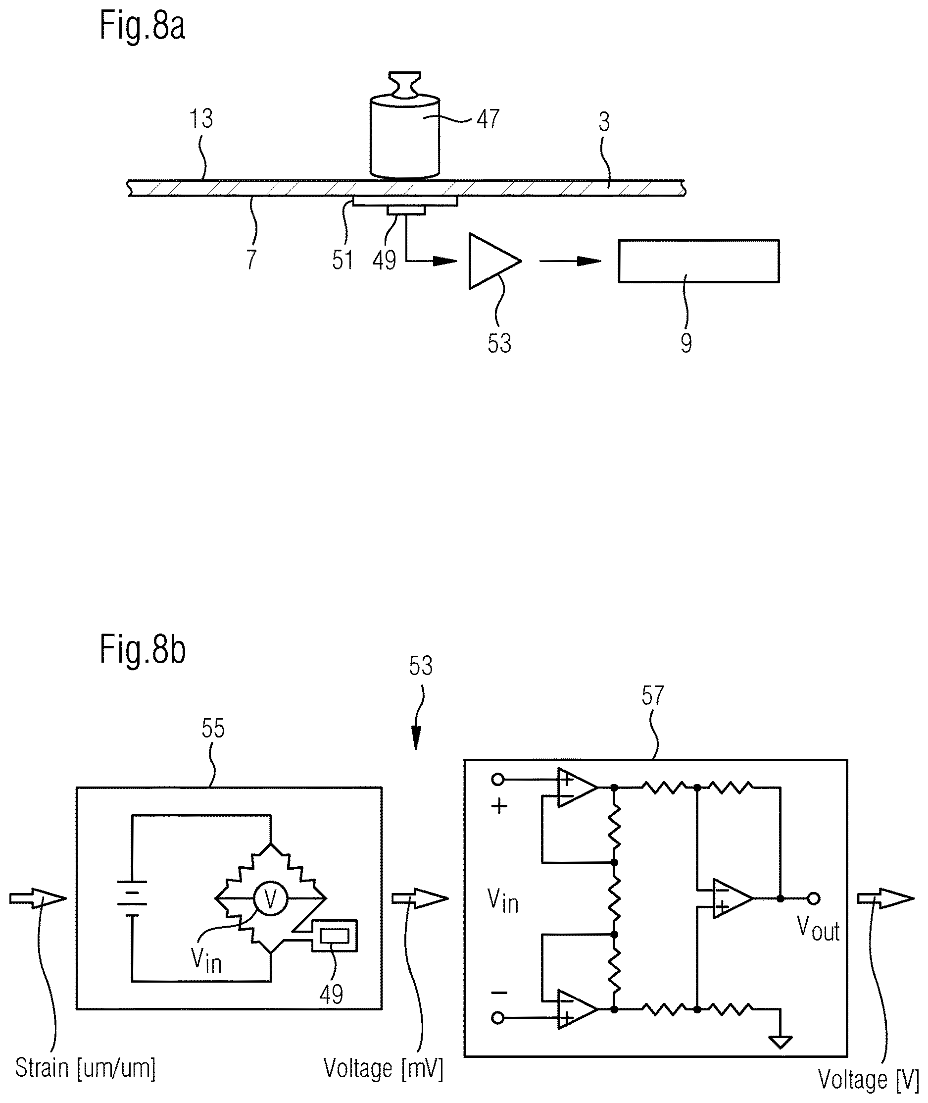 Patent US12613125 Figure 5 – Sensor means or module for determining a displacement or deflection or bending, household appliance and method for determining the weight of an item