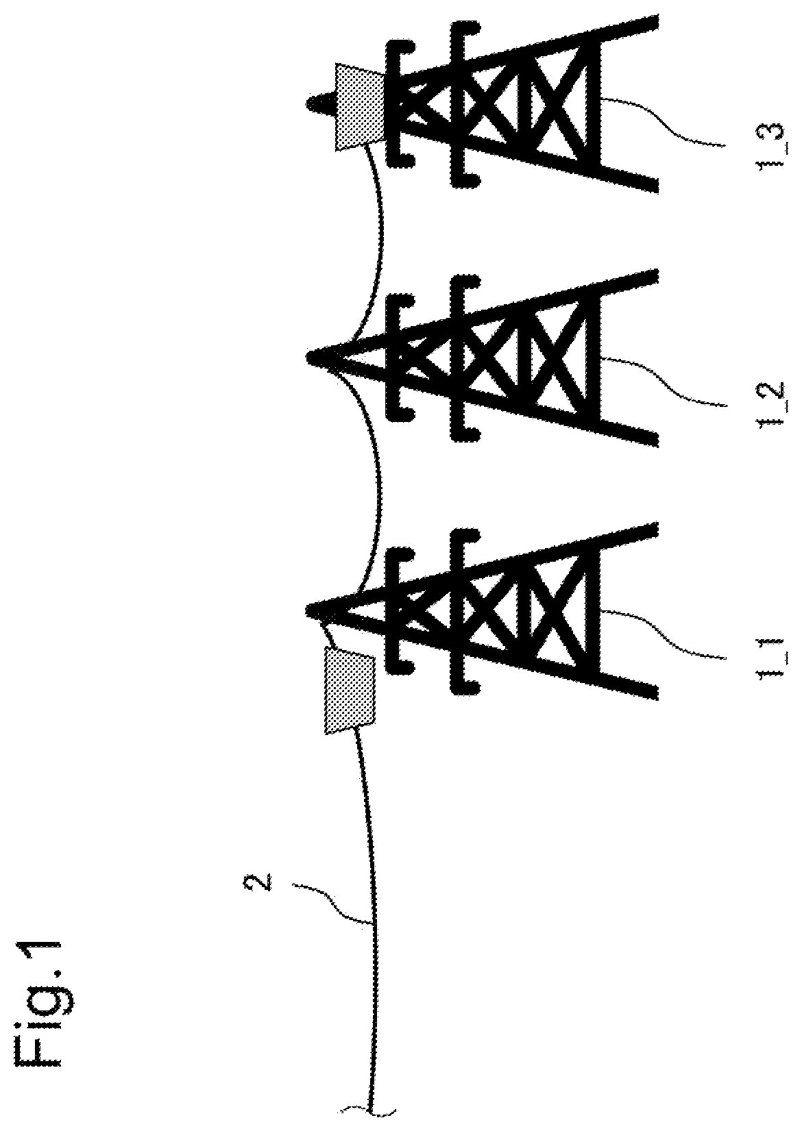 Patent US12613126 Figure 1 – Lighting strike detection device, system, and method using sensing information from an optical fiber network configured for communication