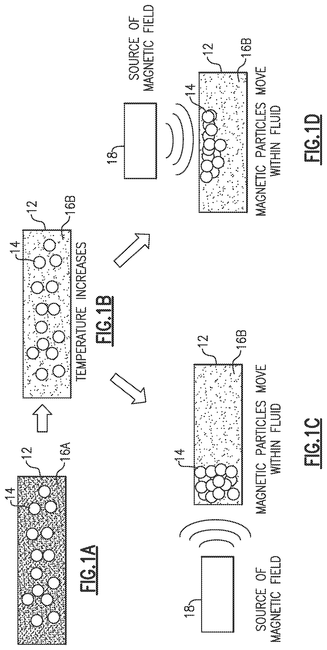 Patent US12613147 Figure 1 – Temperature sensing with particles in medium material