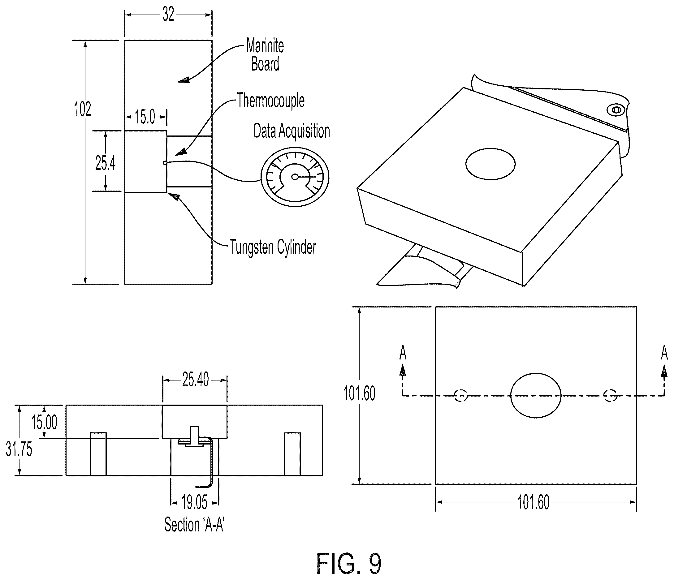 Patent US12613148 Figure 9 – High energy arc-compatible thermal capacitance sensor and measuring heat flux and incident energy of a high energy arc event
