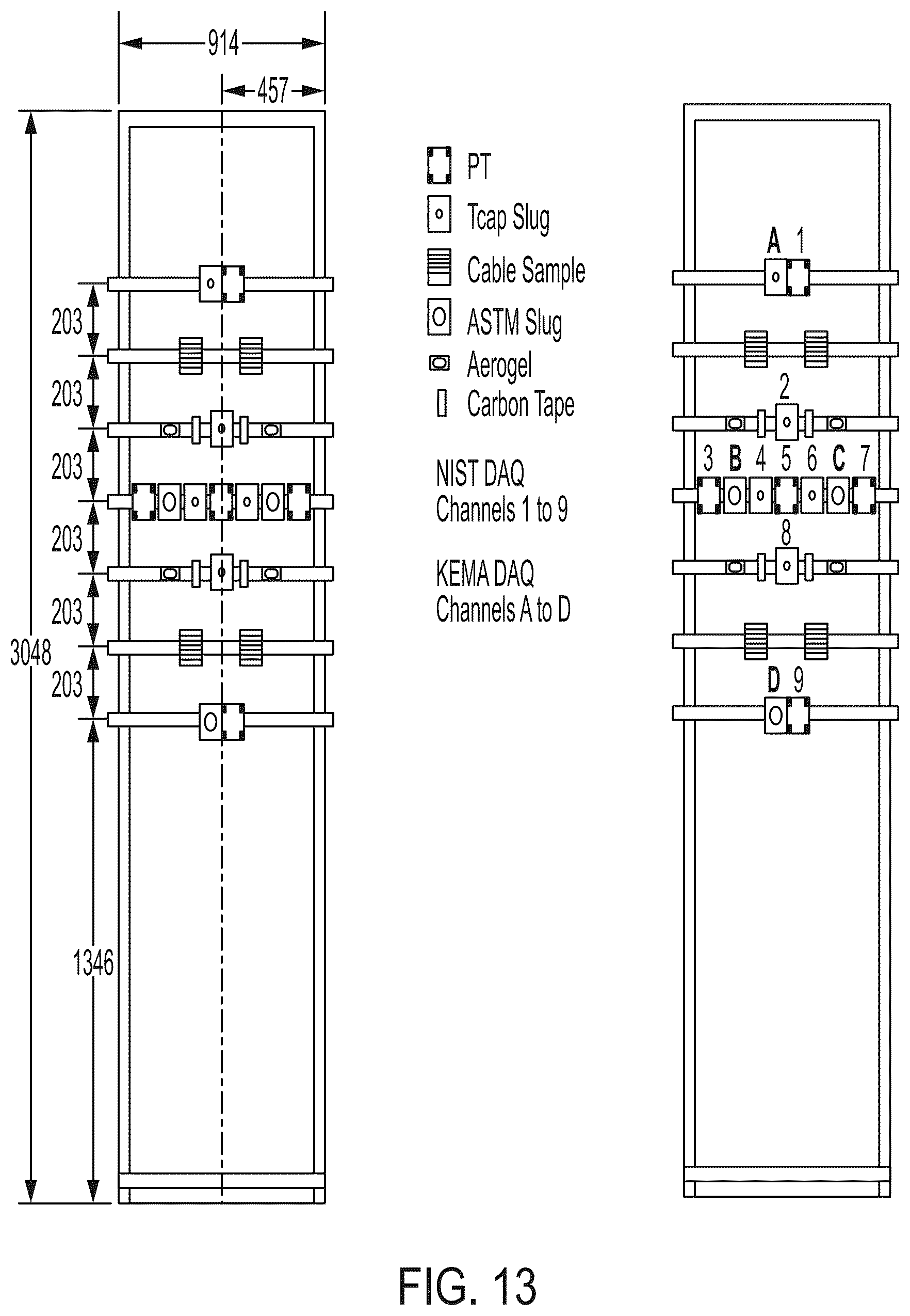Patent US12613148 Figure 13 – High energy arc-compatible thermal capacitance sensor and measuring heat flux and incident energy of a high energy arc event