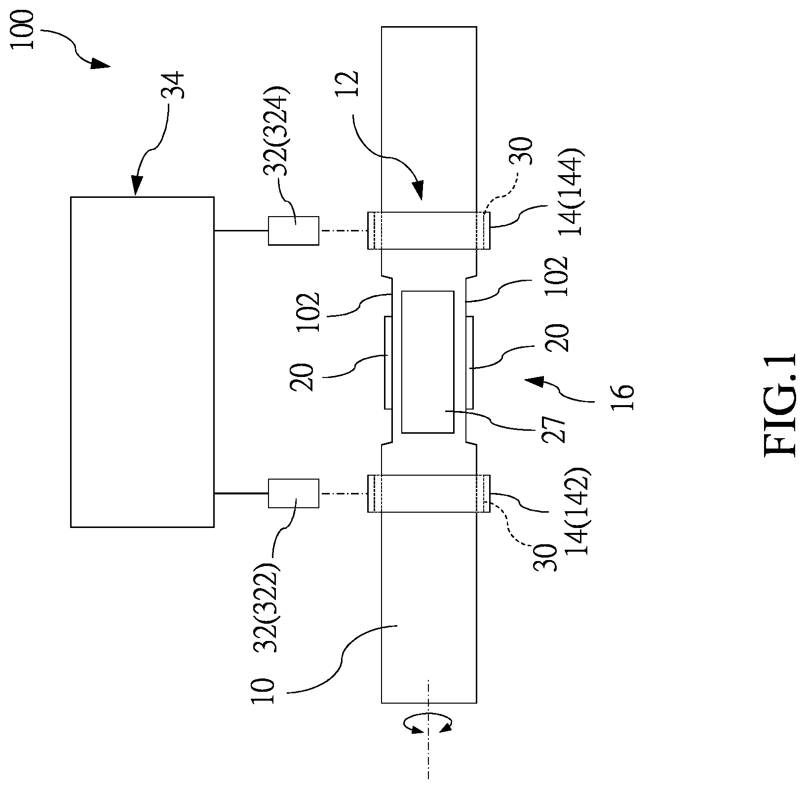 Patent US12613153 Figure 1 – Torque detection device and torque detection assembly