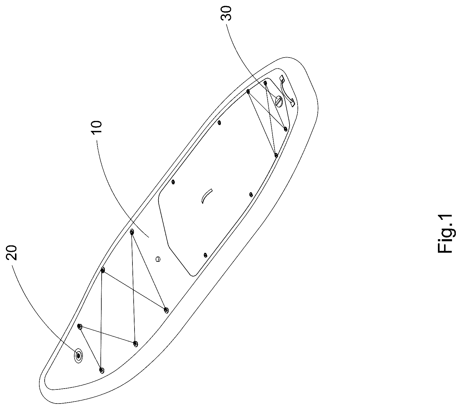 Patent US12613157 Figure 1 – Inflatable water sports apparatus with electronic barometer device