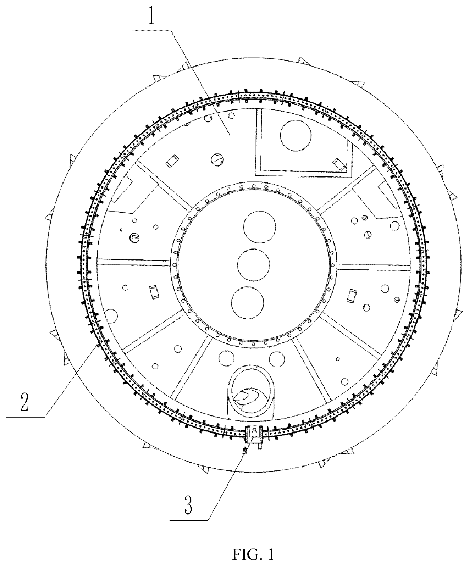 Patent US12613199 Figure 1 – Movable visual inspection device for shield machines