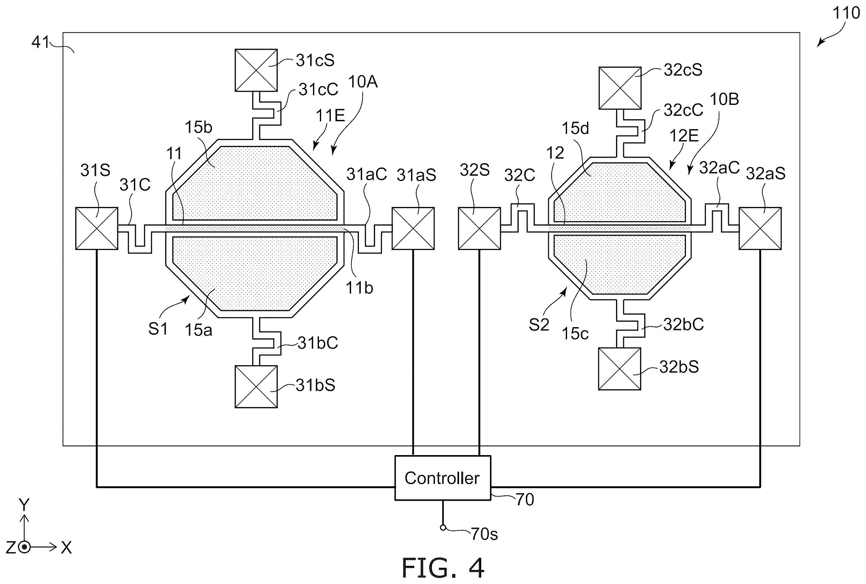 Patent US12613210 Figure 4 – Sensor system and gas system