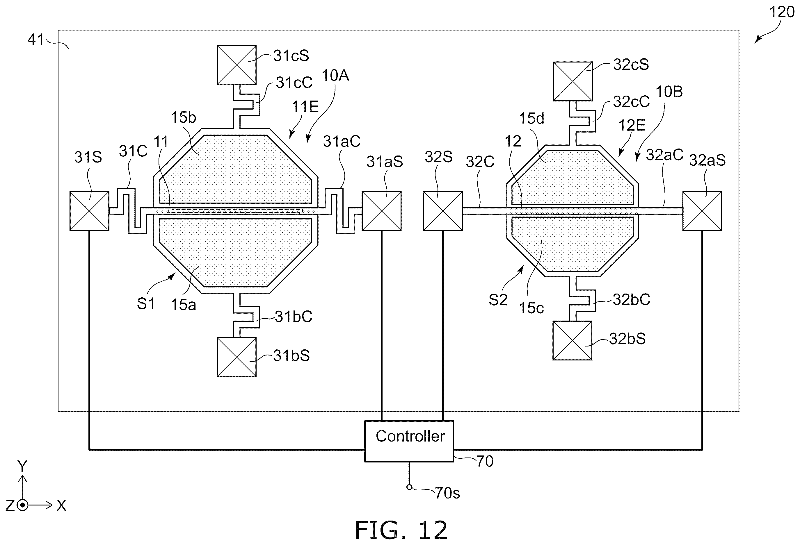 Patent US12613210 Figure 12 – Sensor system and gas system