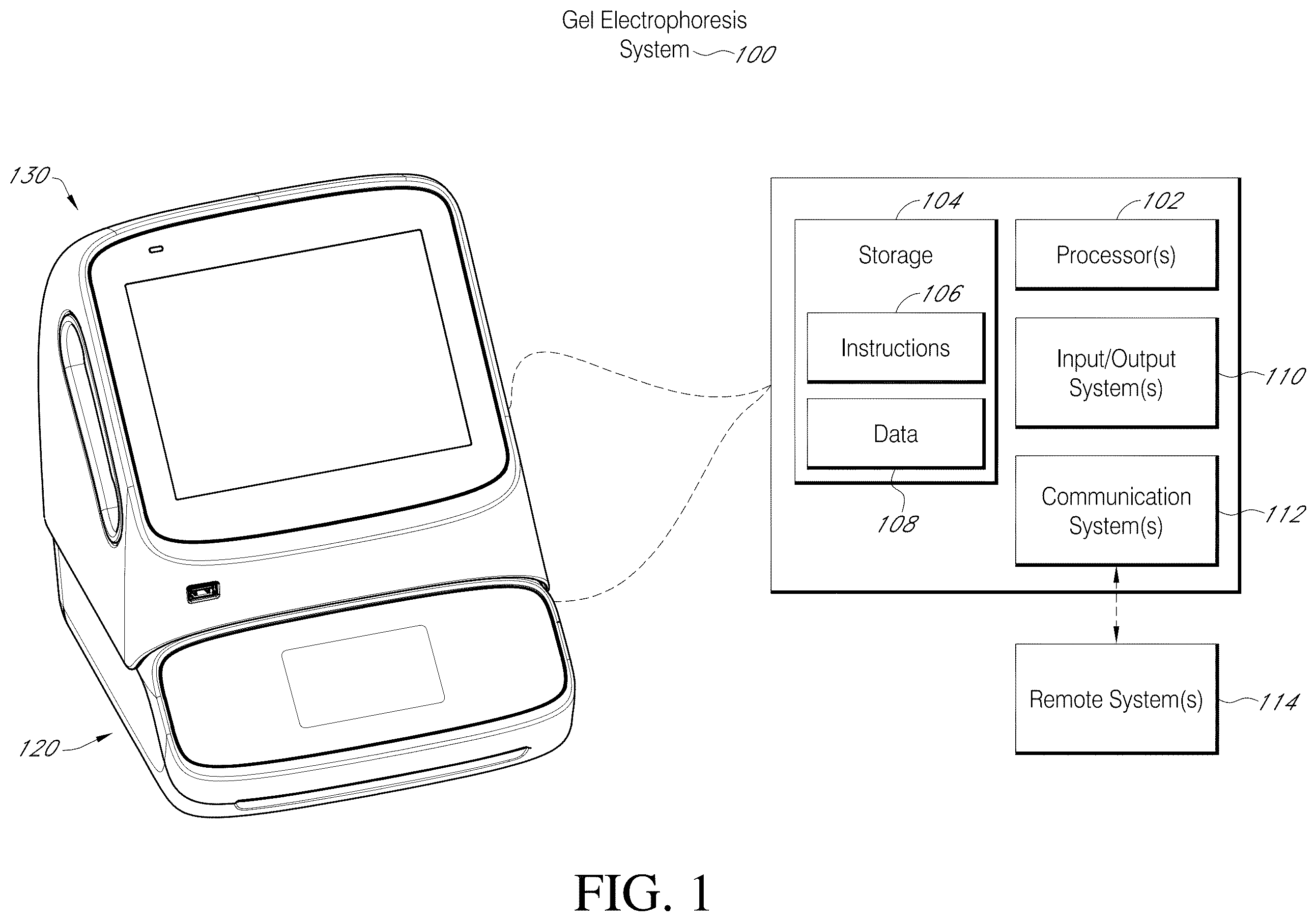 Patent US12613220 Figure 1 – Electrophoresis system and methods