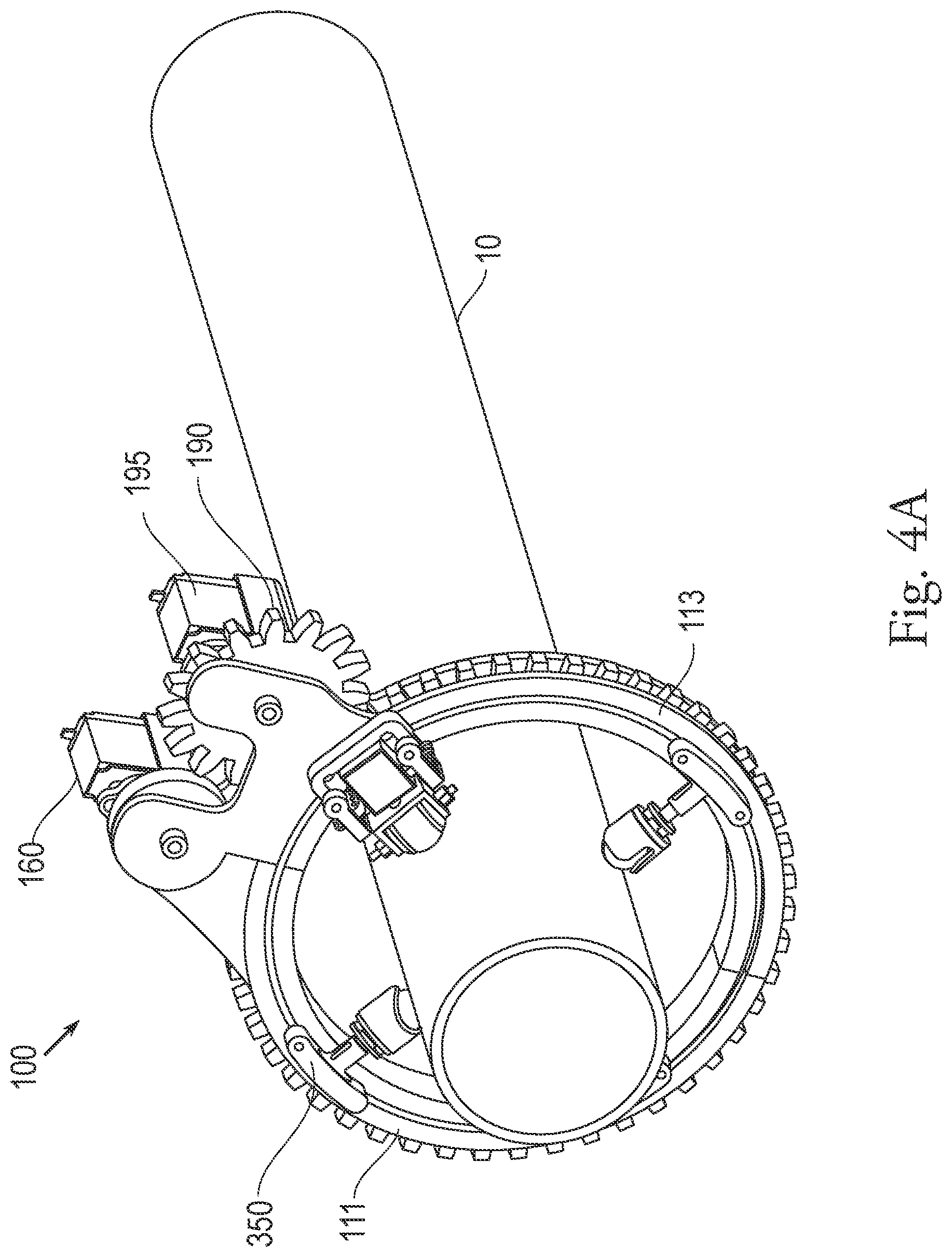 Patent US12613225 Figure 4 – Motorized cuffing mechanism for ultrasound inspection