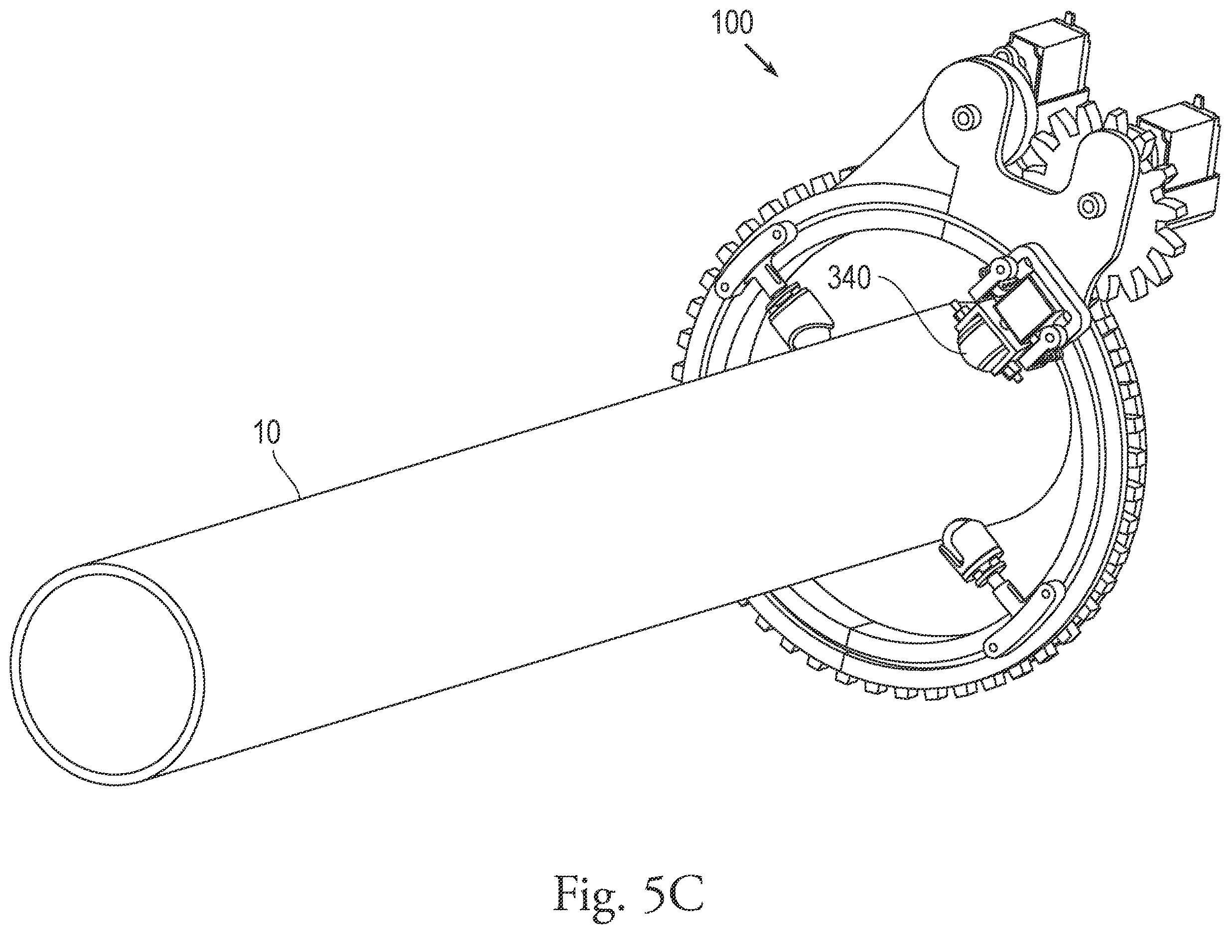Patent US12613225 Figure 8 – Motorized cuffing mechanism for ultrasound inspection