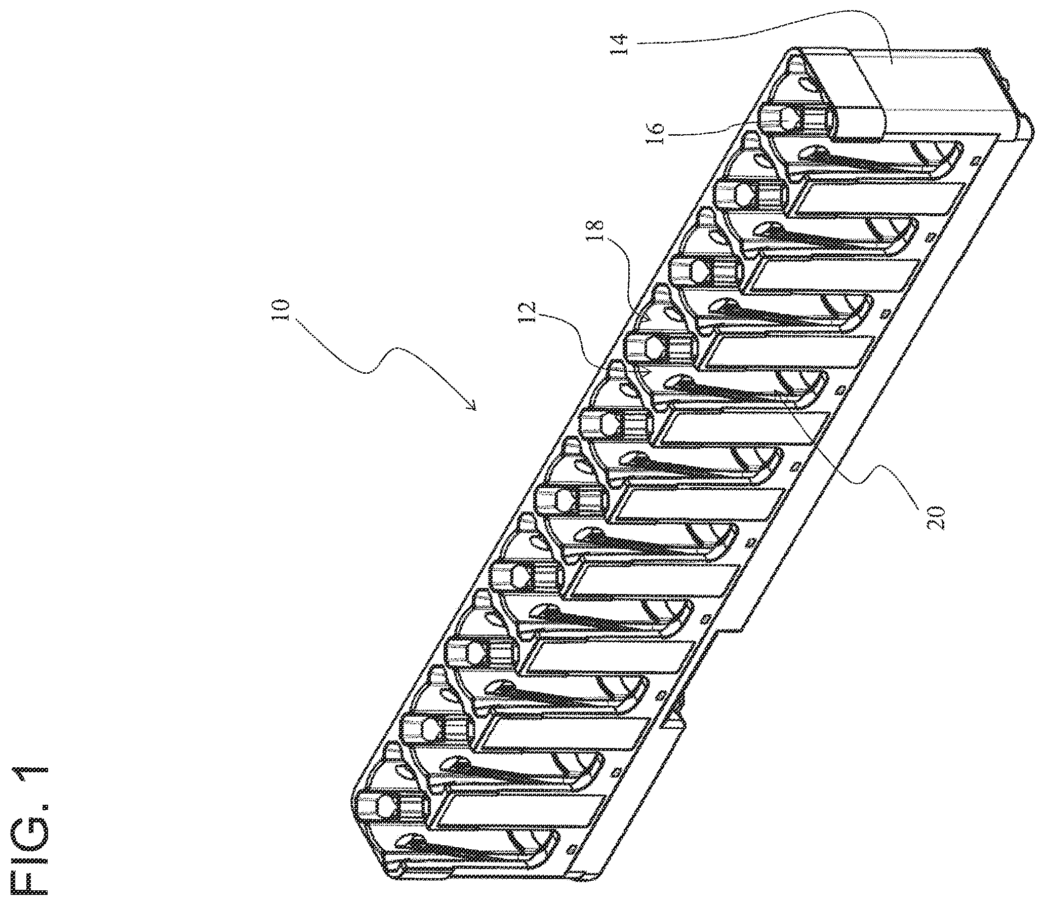 Patent US12613252 Figure 1 – Tube conveyance rack