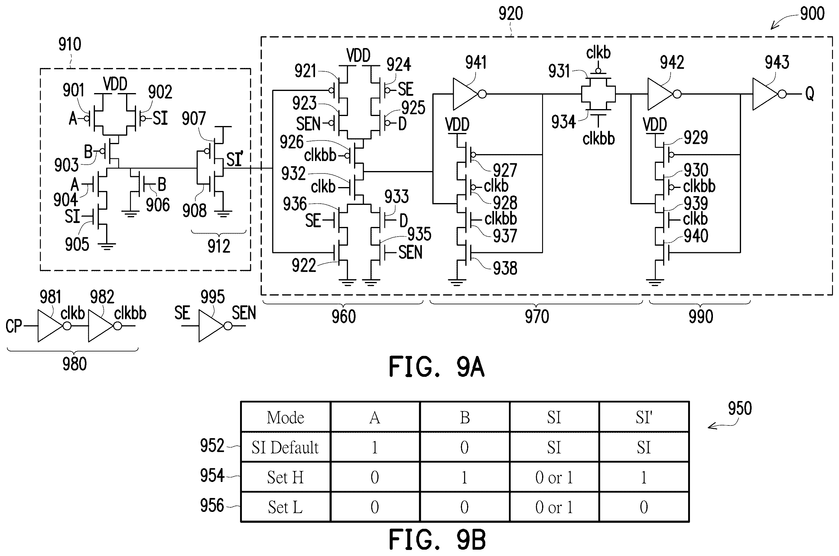 Patent US12613278 Figure 10 – Scan flip-flops with pre-setting combinational logic
