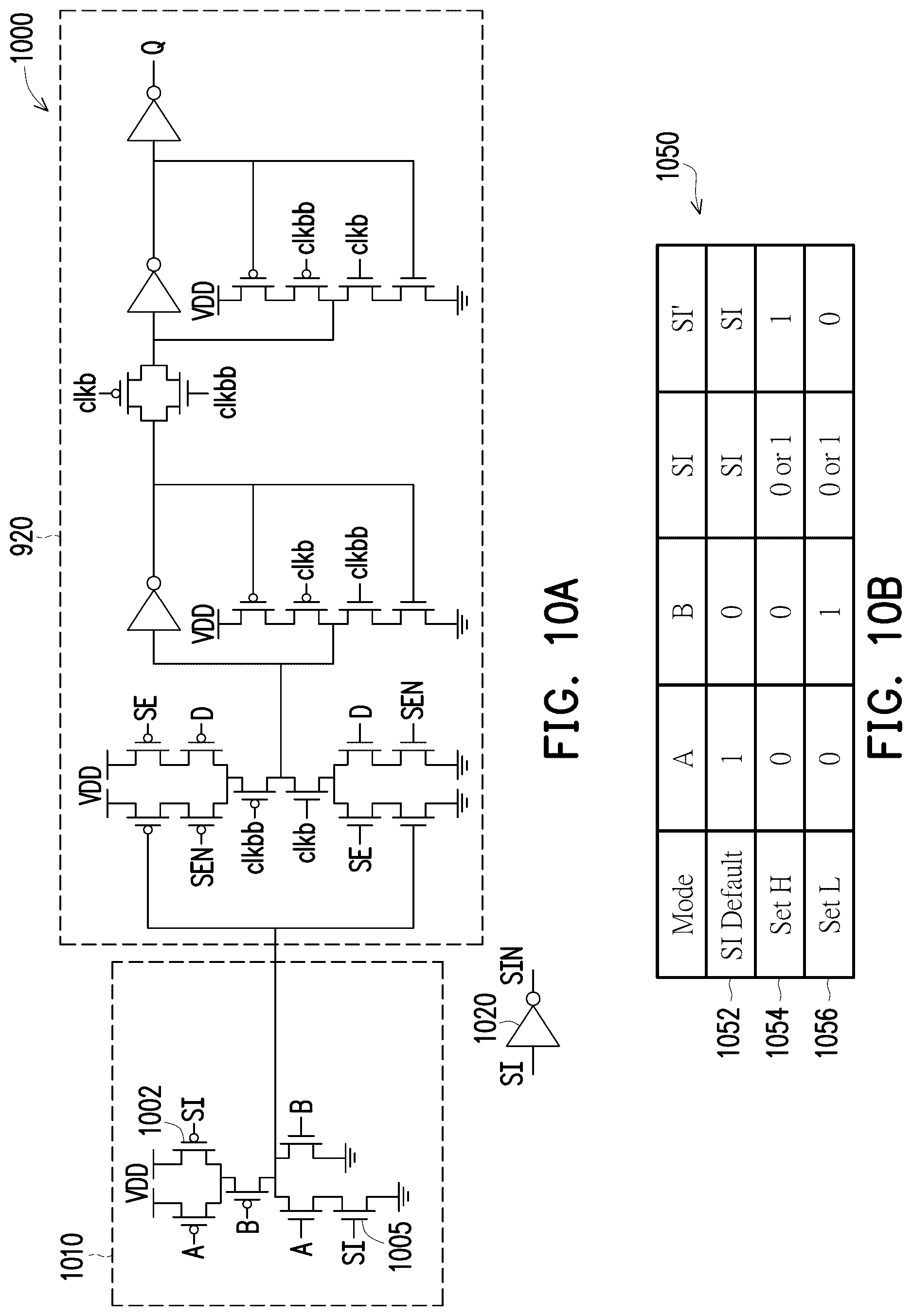 Patent US12613278 Figure 11 – Scan flip-flops with pre-setting combinational logic