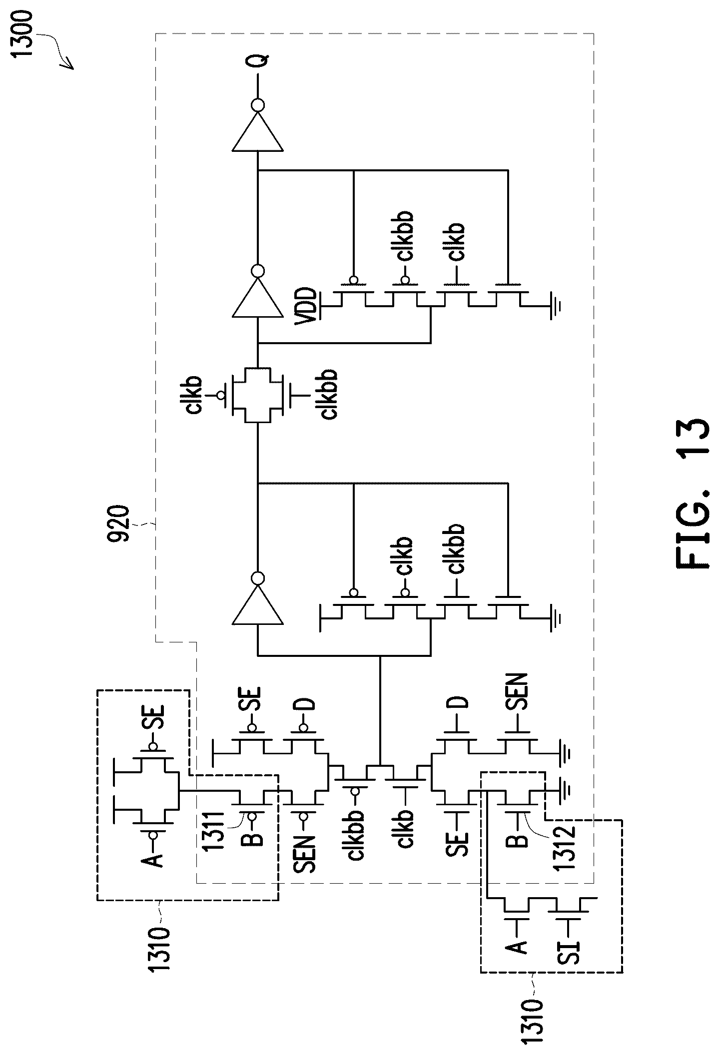 Patent US12613278 Figure 14 – Scan flip-flops with pre-setting combinational logic