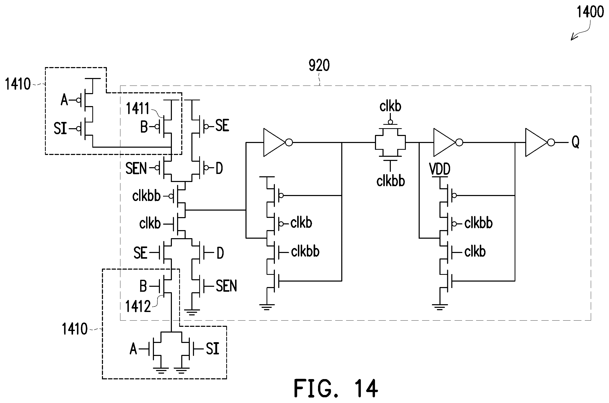 Patent US12613278 Figure 15 – Scan flip-flops with pre-setting combinational logic
