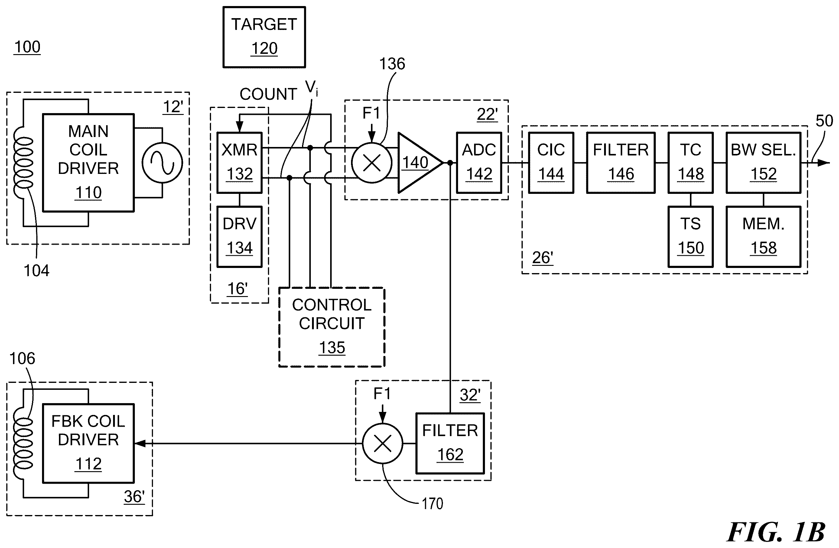 Patent US12613293 Figure 2 – Sensor with common mode rejection and offset correction