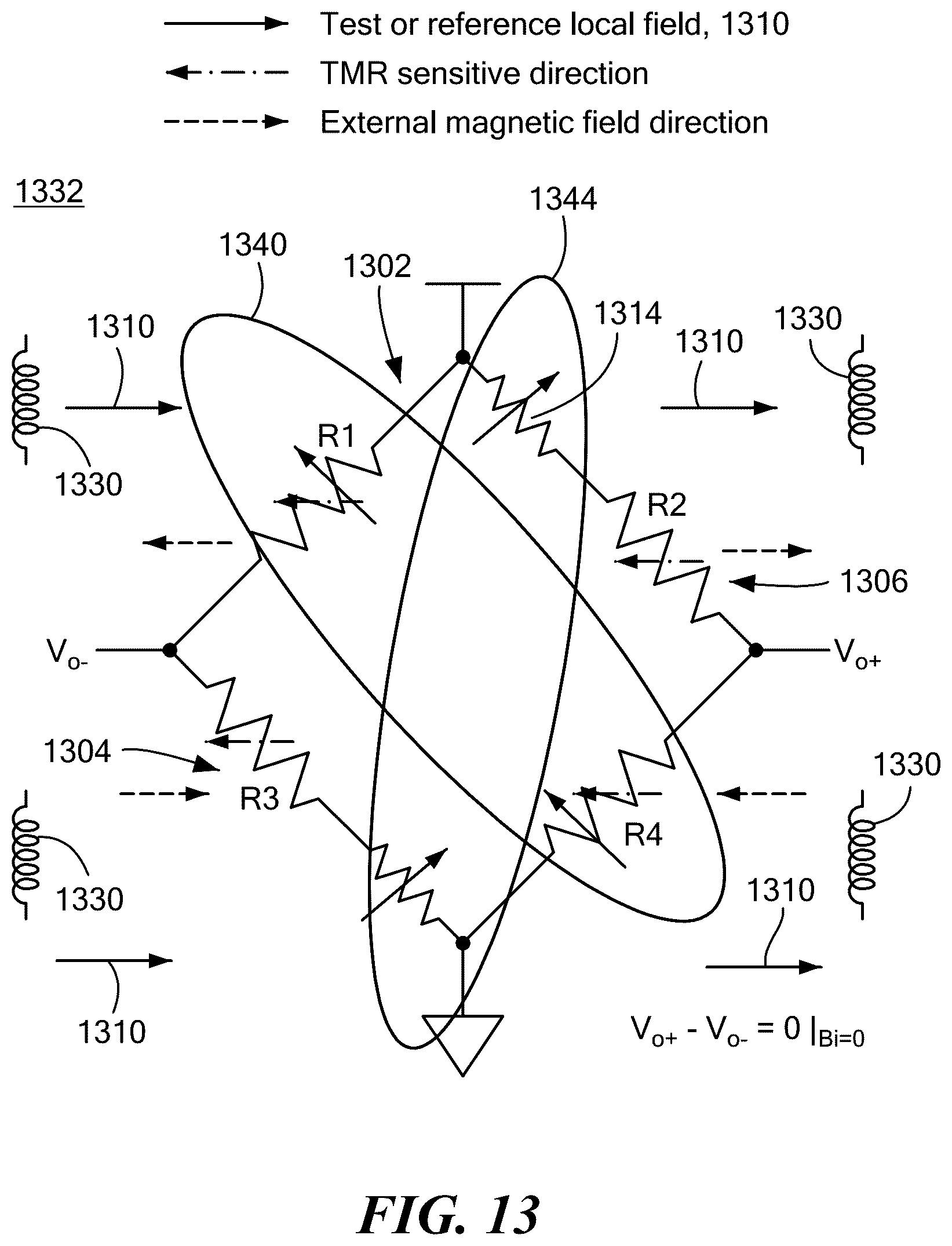 Patent US12613293 Figure 13 – Sensor with common mode rejection and offset correction