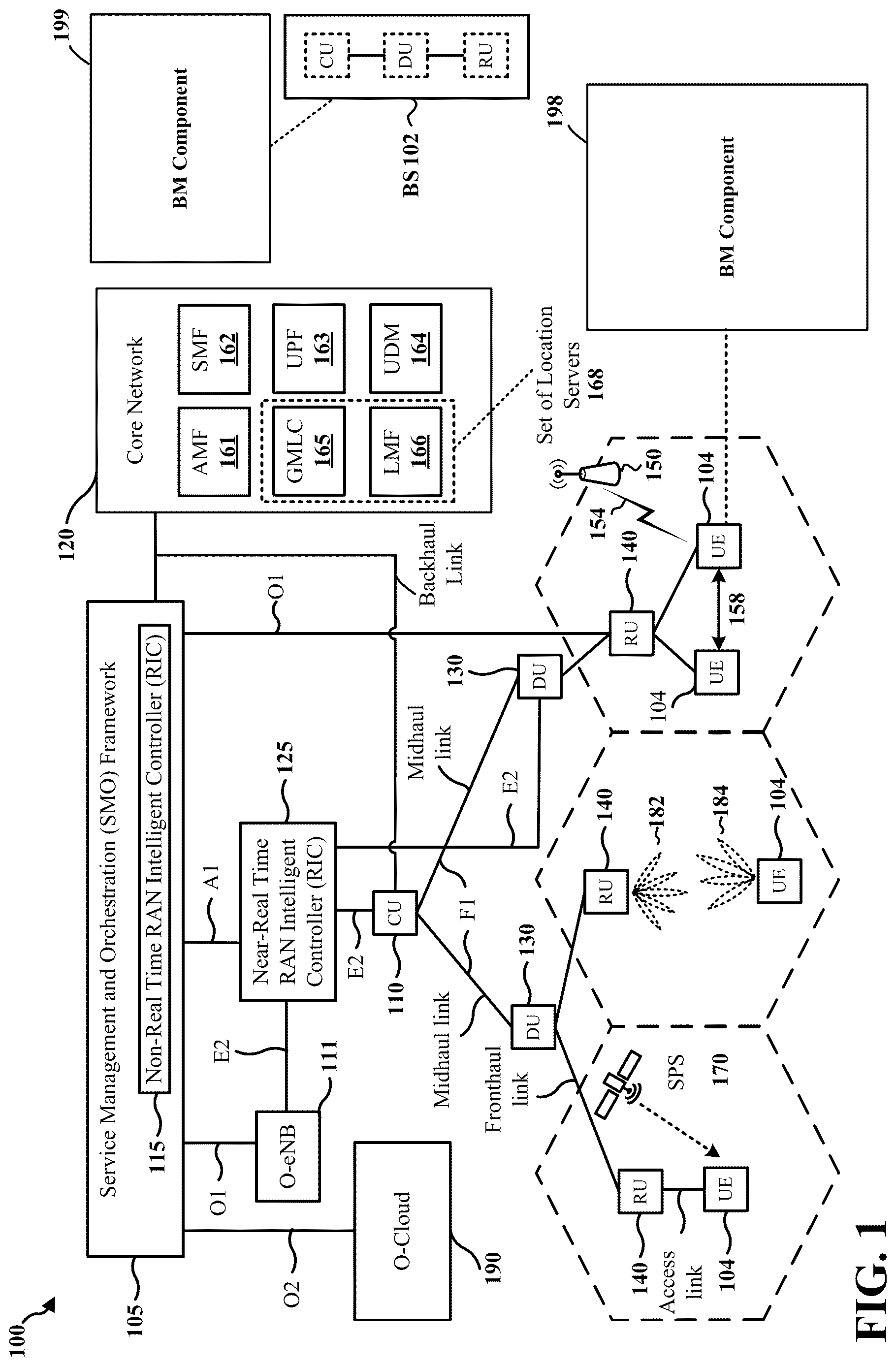 Patent US12613301 Figure 1 – RF map construction via aggregation of multiple sensing ue reports