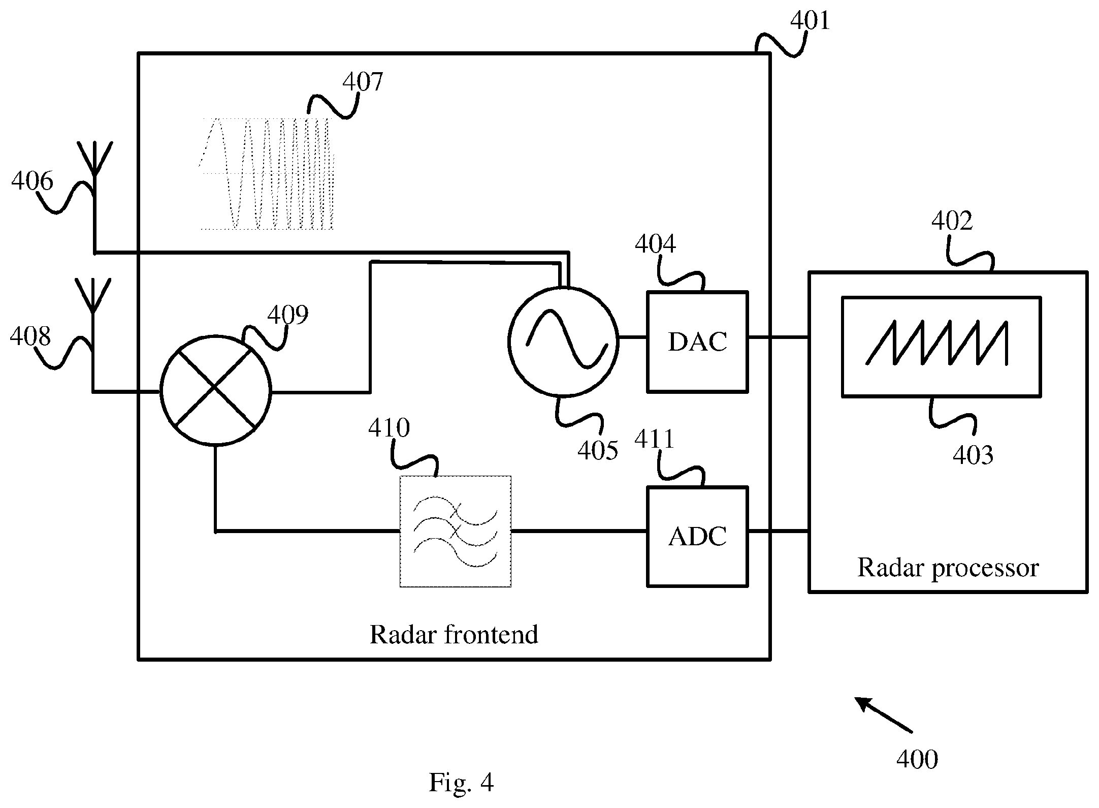 Patent US12613335 Figure 4 – Radar apparatus, system, and method