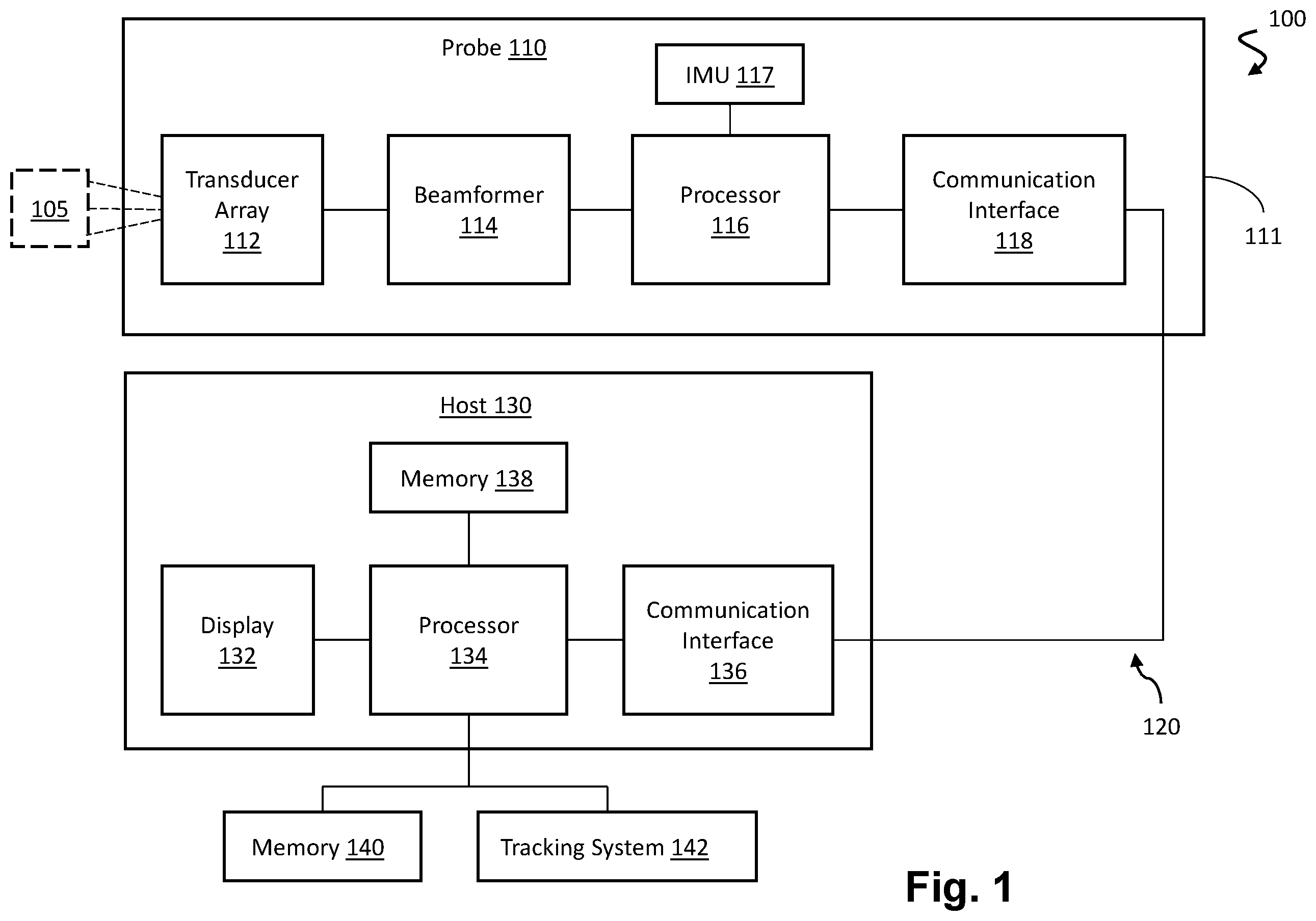 Patent US12613336 Figure 1 – Ultrasound imaging with anatomy-based acoustic settings