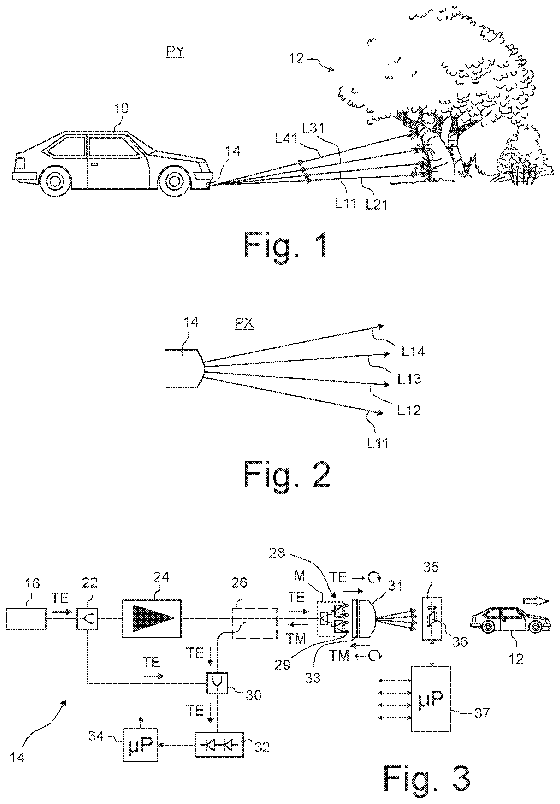 Patent US12613340 Figure 1 – Device for scanning frequency-modulated continuous wave (FMCW) LiDAR range measurement