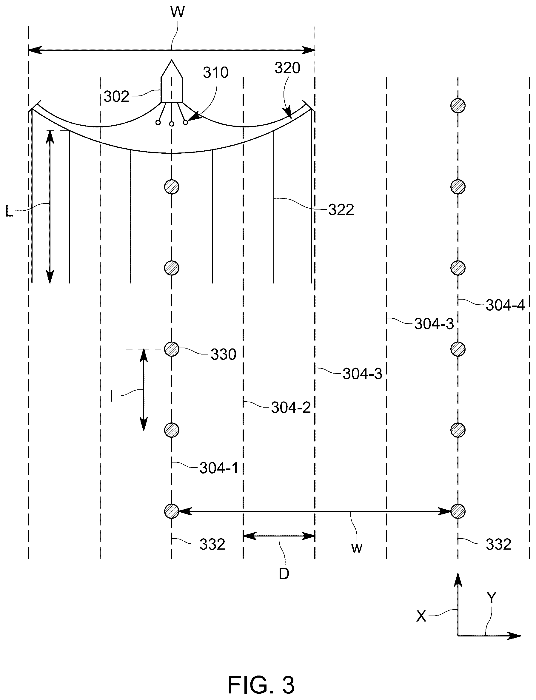 Patent US12613354 Figure 3 – Sparse ocean bottom nodes and mini-streamer acquisition system for enhancing subsurface imaging