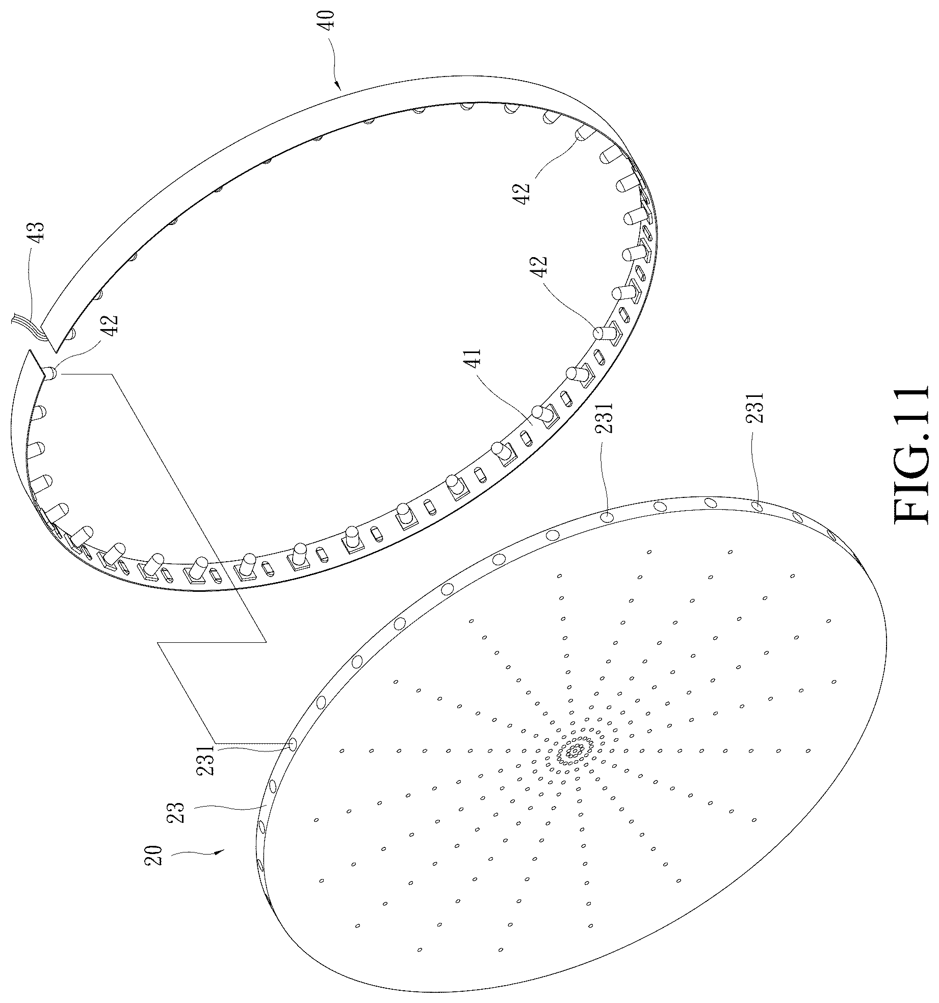 Patent US12613371 Figure 11 – Lamp of traffic light