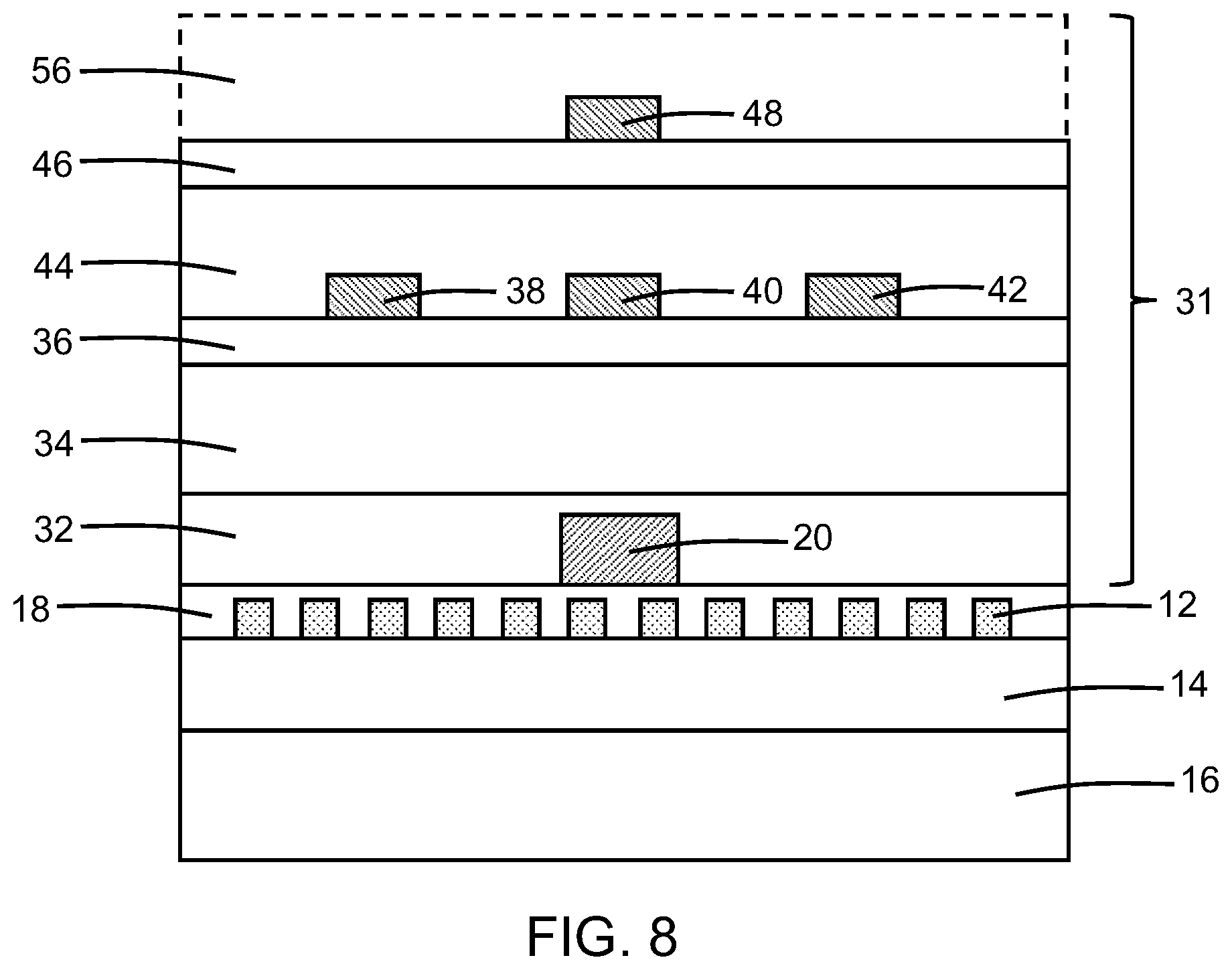 Patent US12613381 Figure 7 – Metamaterial layers for use with optical components