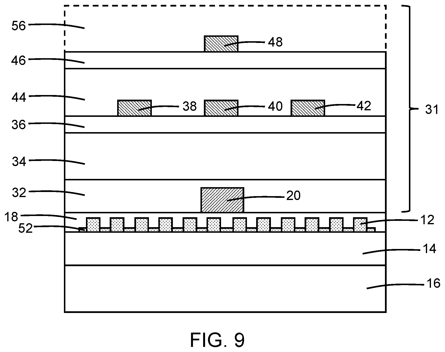 Patent US12613381 Figure 8 – Metamaterial layers for use with optical components