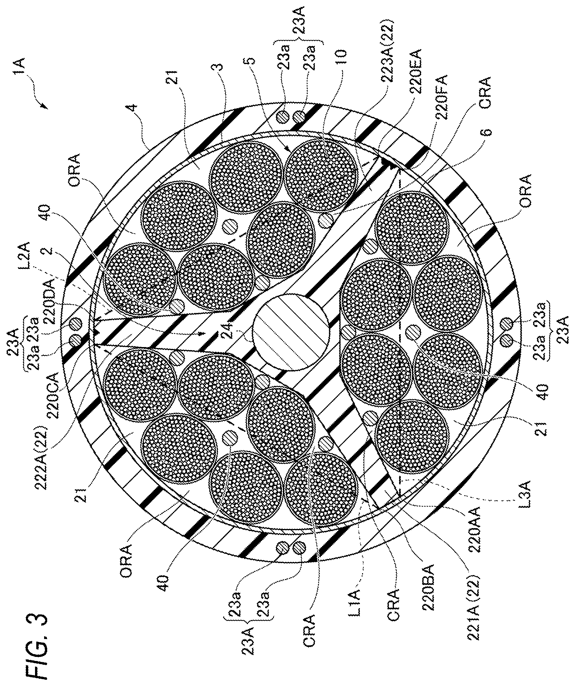 Patent US12613388 Figure 3 – Slot type optical fiber cable