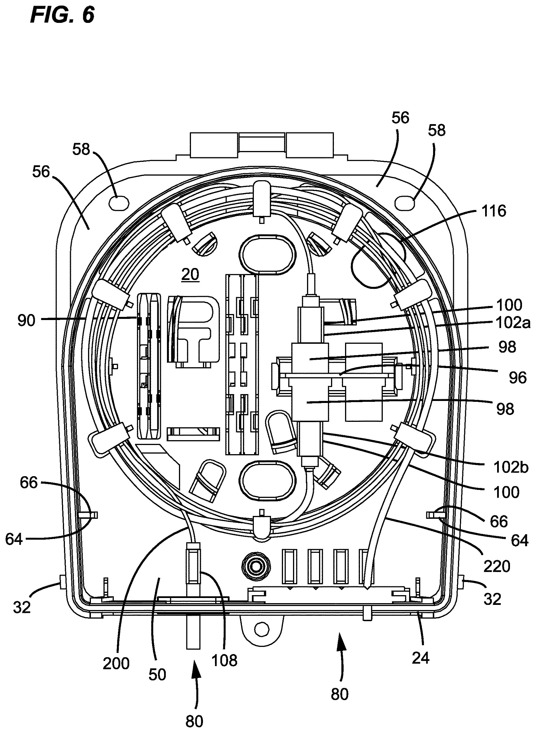 Patent US12613390 Figure 8 – Telecommunications cable termination box