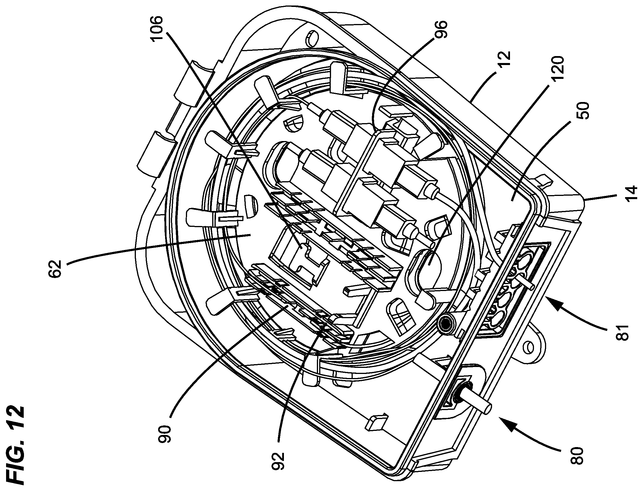 Patent US12613390 Figure 18 – Telecommunications cable termination box
