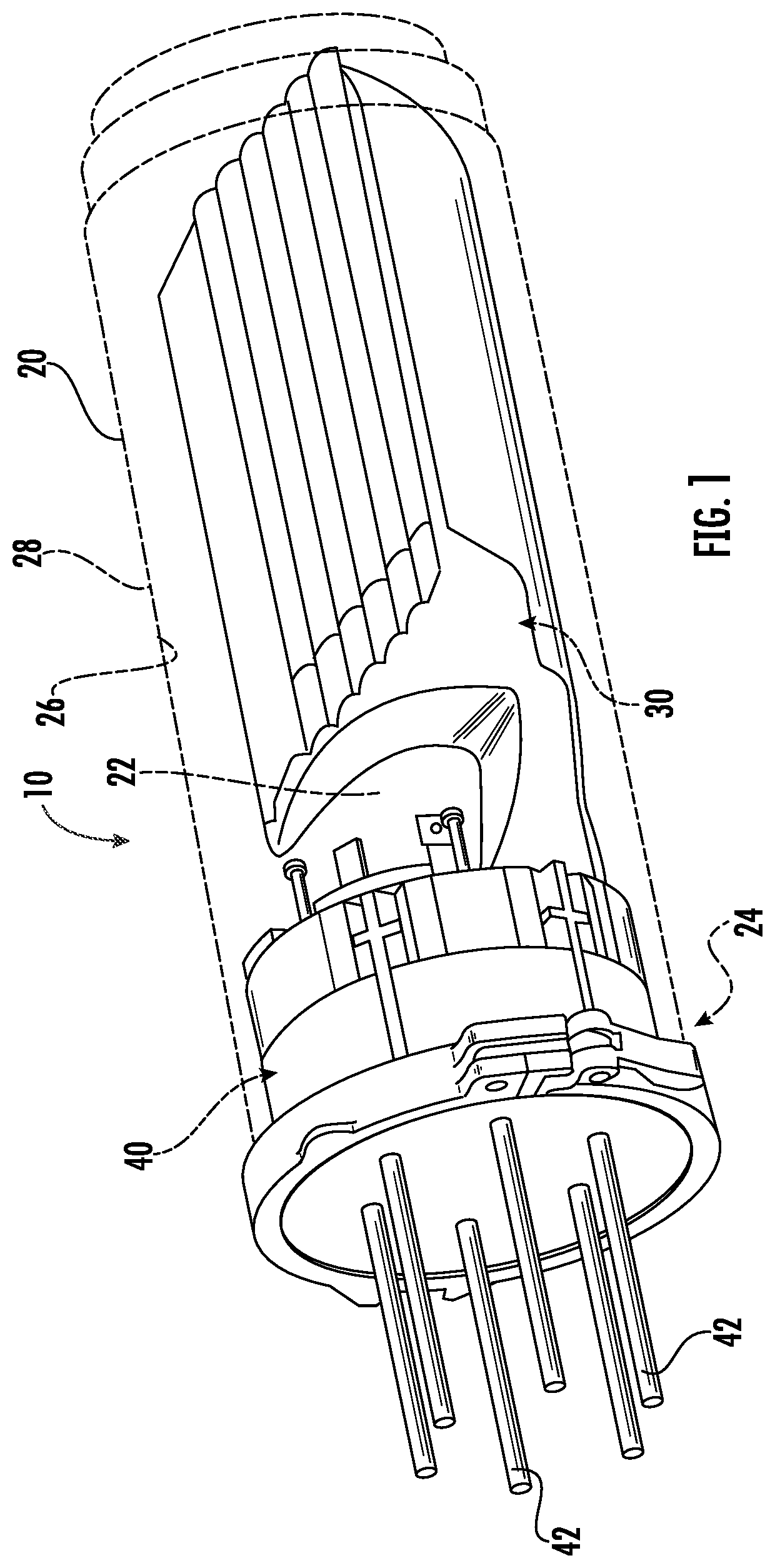 Patent US12613391 Figure 1 – Bracket assembly for fiber optic closures and organizer assemblies