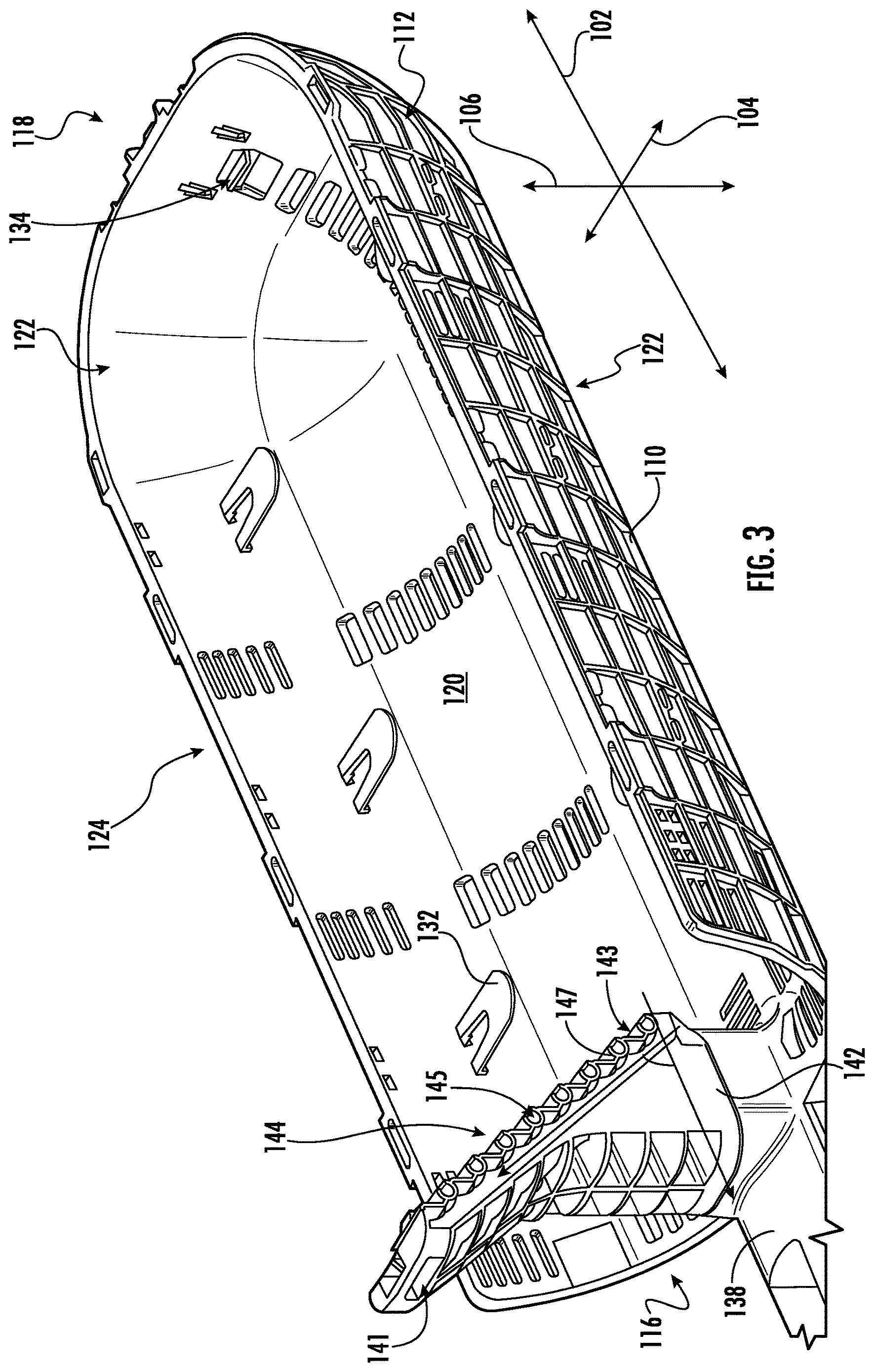 Patent US12613391 Figure 3 – Bracket assembly for fiber optic closures and organizer assemblies