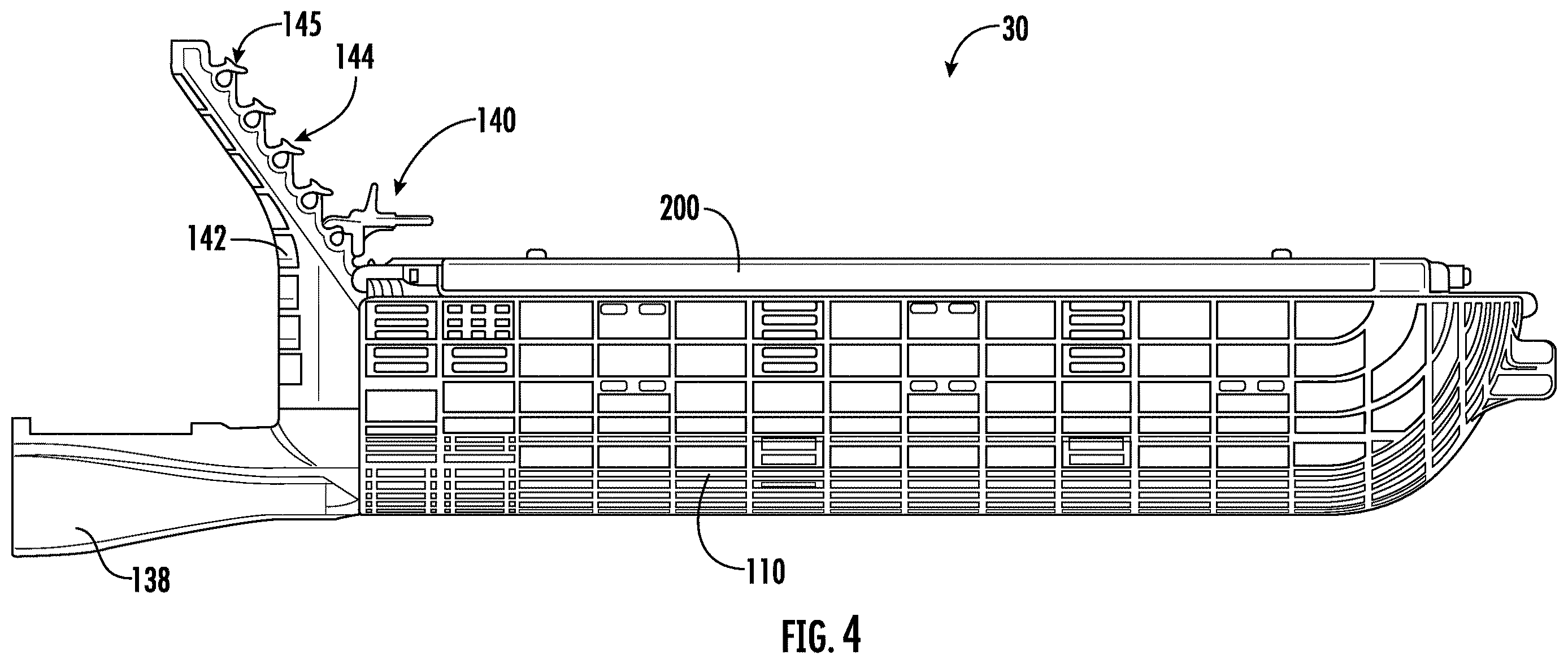 Patent US12613391 Figure 4 – Bracket assembly for fiber optic closures and organizer assemblies
