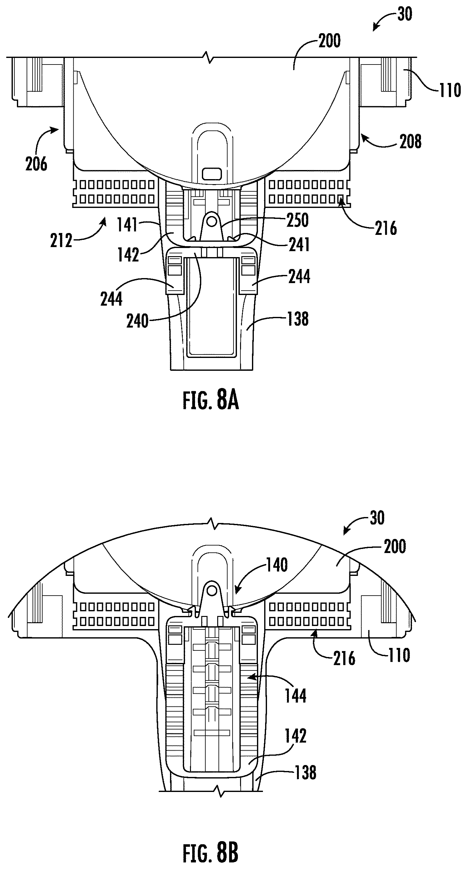 Patent US12613391 Figure 8 – Bracket assembly for fiber optic closures and organizer assemblies
