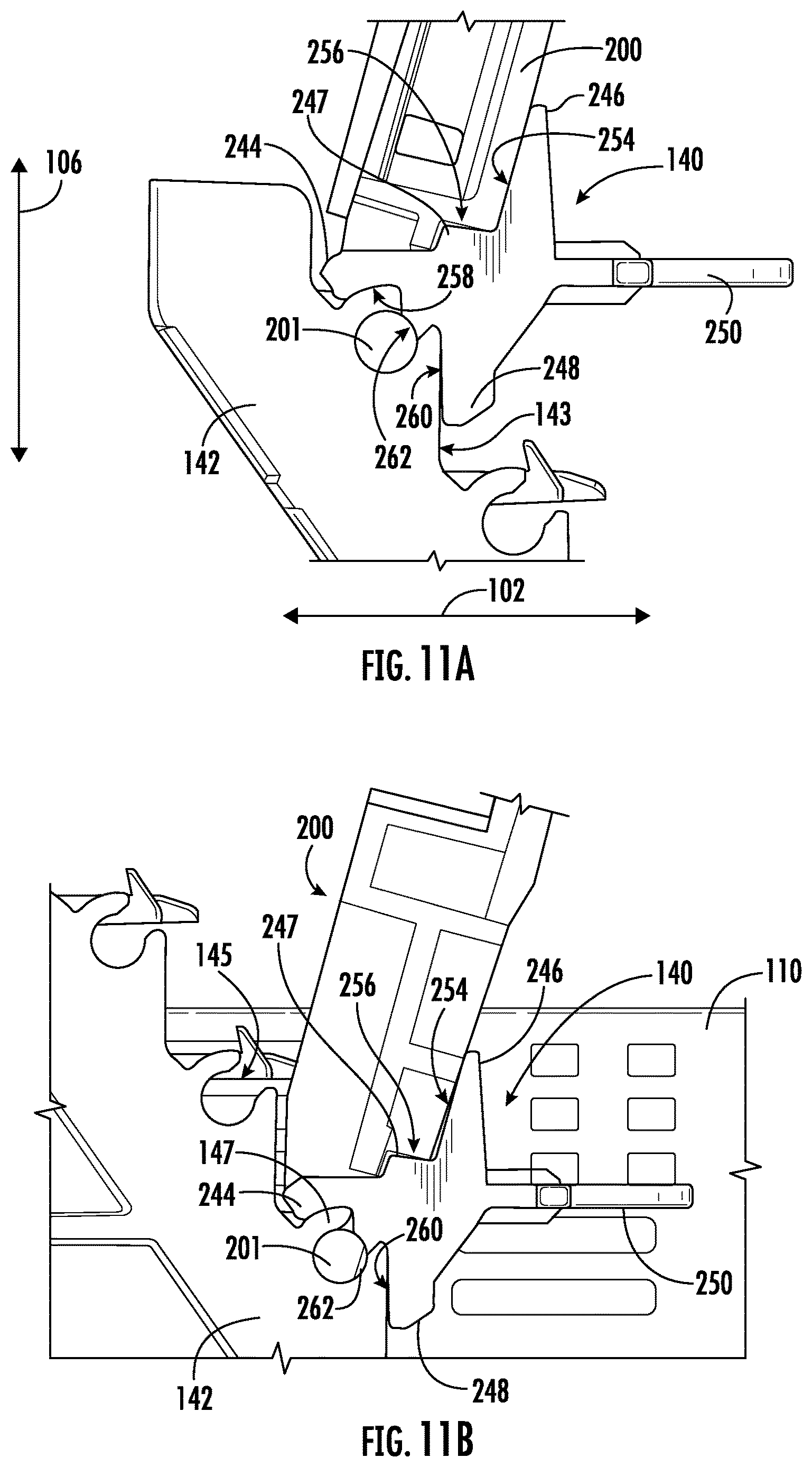 Patent US12613391 Figure 11 – Bracket assembly for fiber optic closures and organizer assemblies