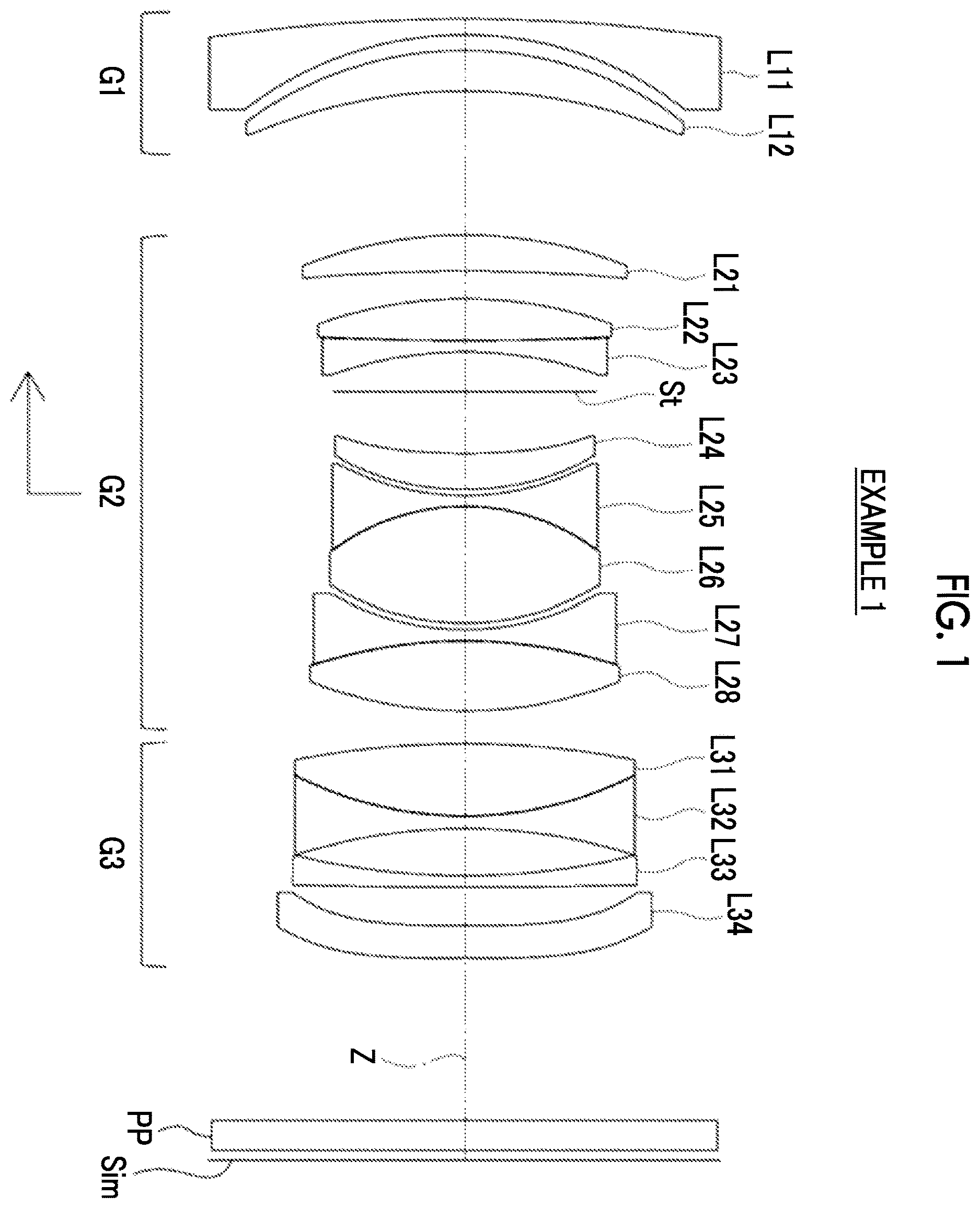 Patent US12613397 Figure 1 – Imaging lens and imaging apparatus