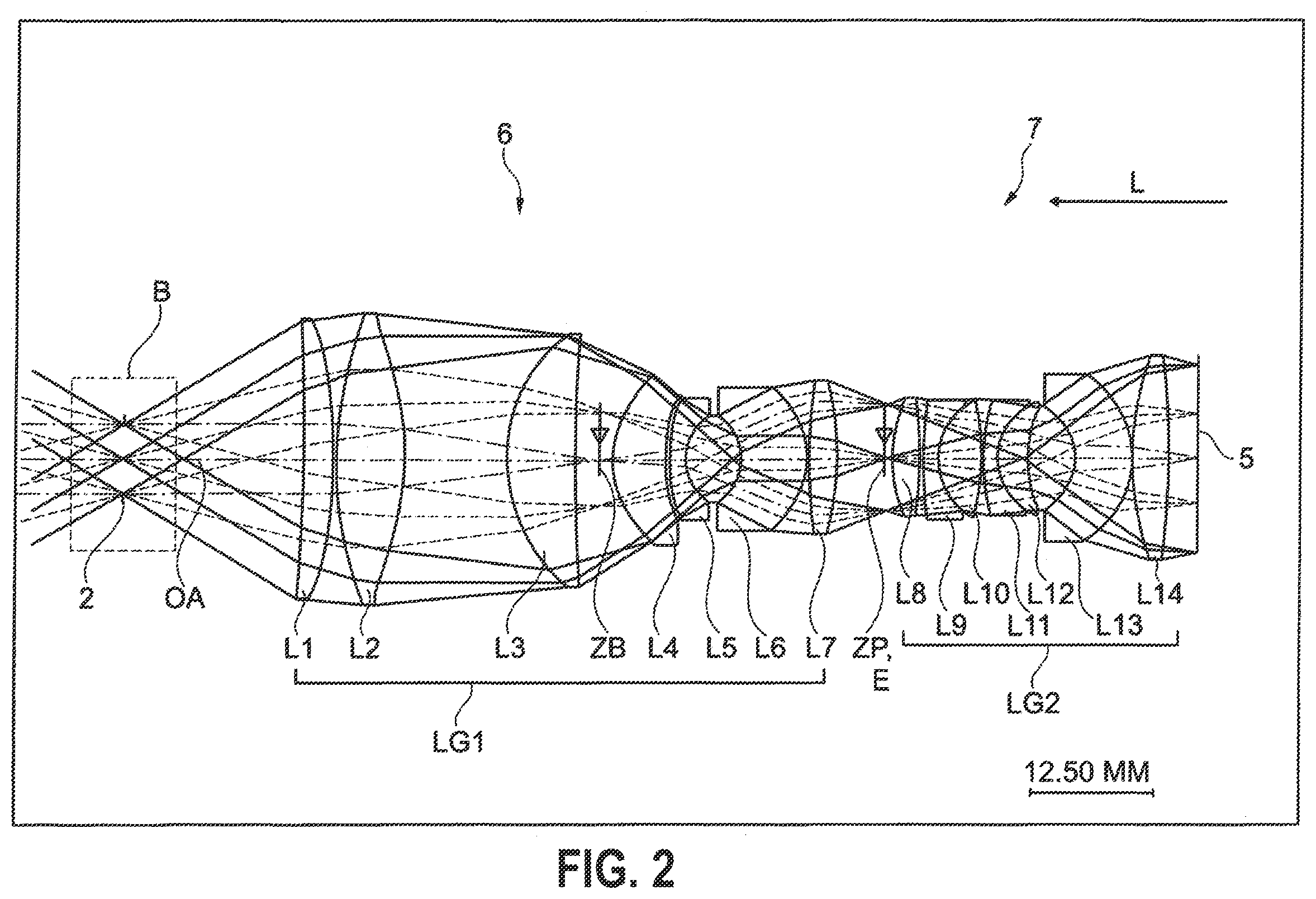 Patent US12613399 Figure 2 – Optical system for reducing disturbing optical effects and for correcting vison defects
