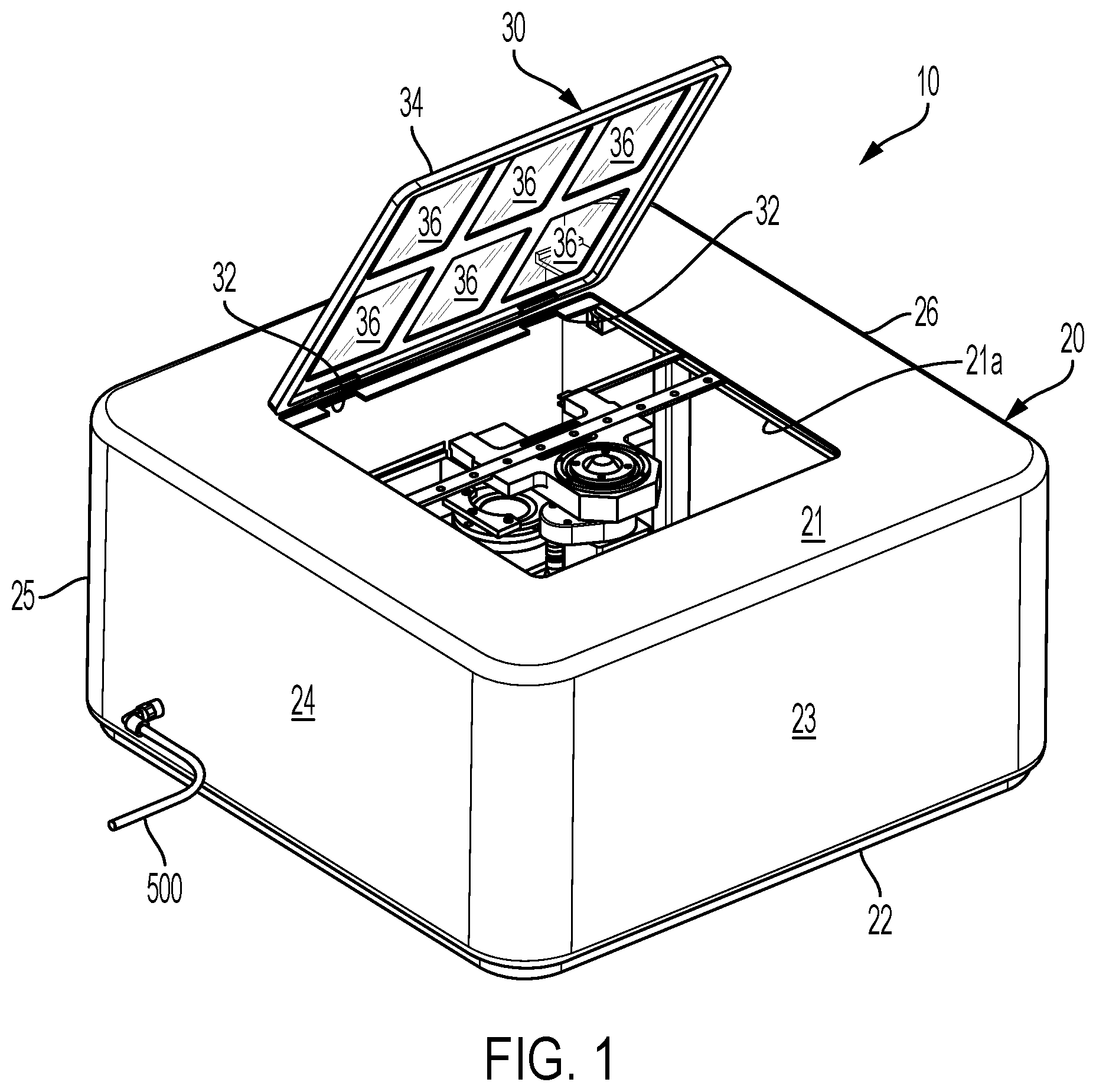 Patent US12613400 Figure 1 – Sealed fluorescence microscope with constant beam path