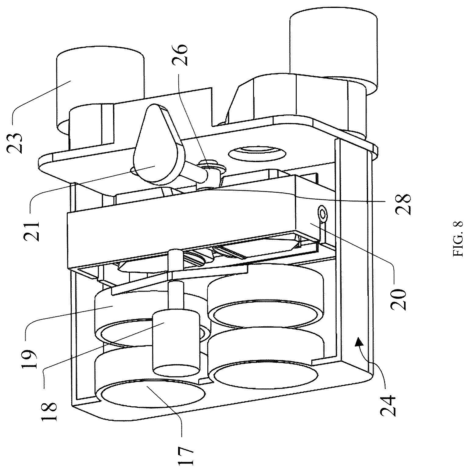 Patent US12613405 Figure 5 – Parallel-driven binocular anti-shake assembly