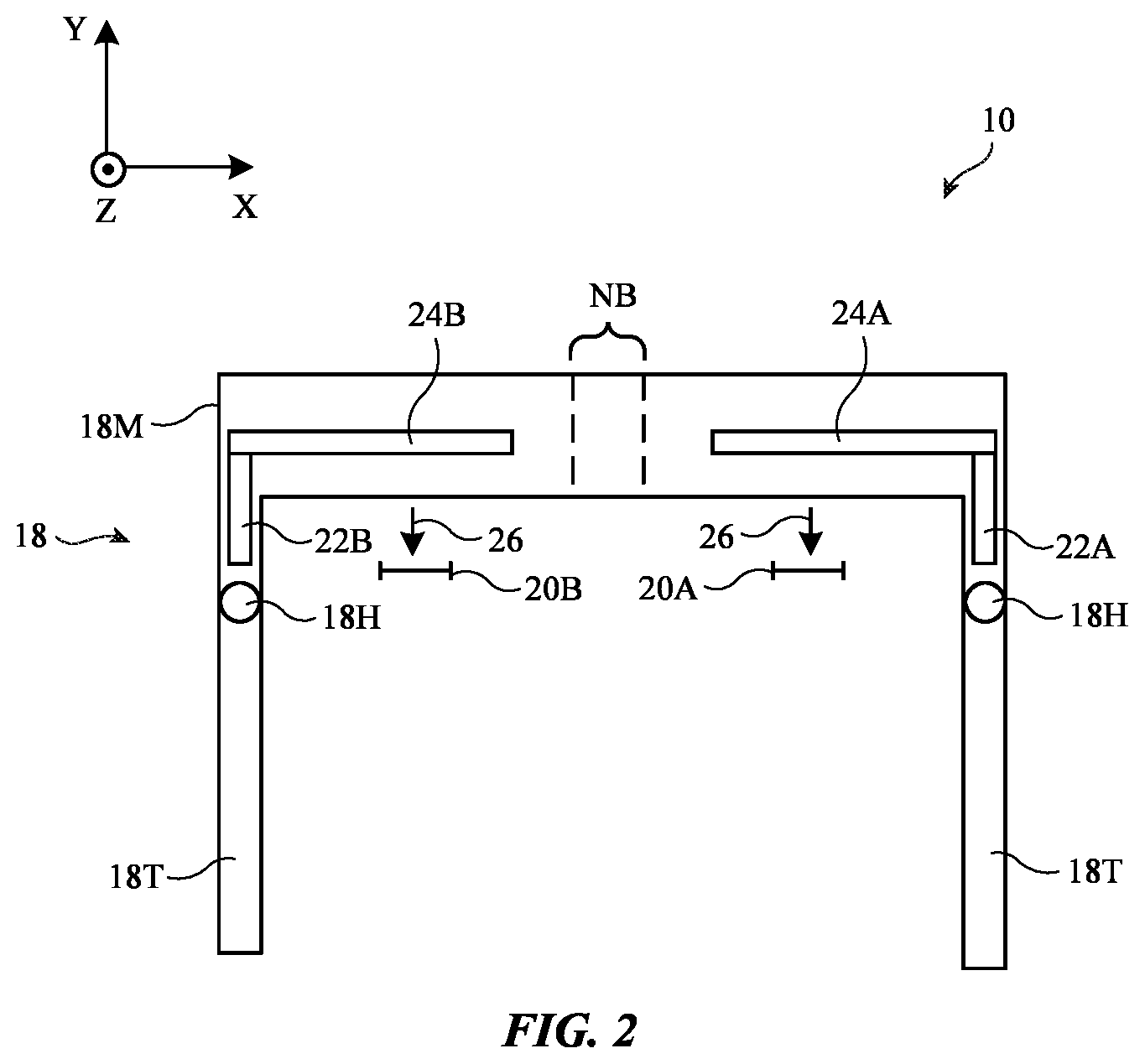 Patent US12613418 Figure 2 – Display devices with bridge emitters and sensors