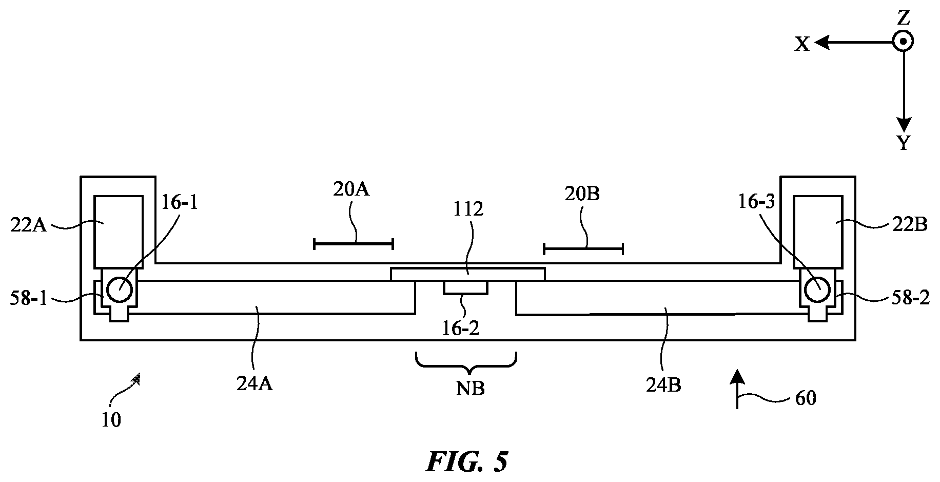 Patent US12613418 Figure 5 – Display devices with bridge emitters and sensors